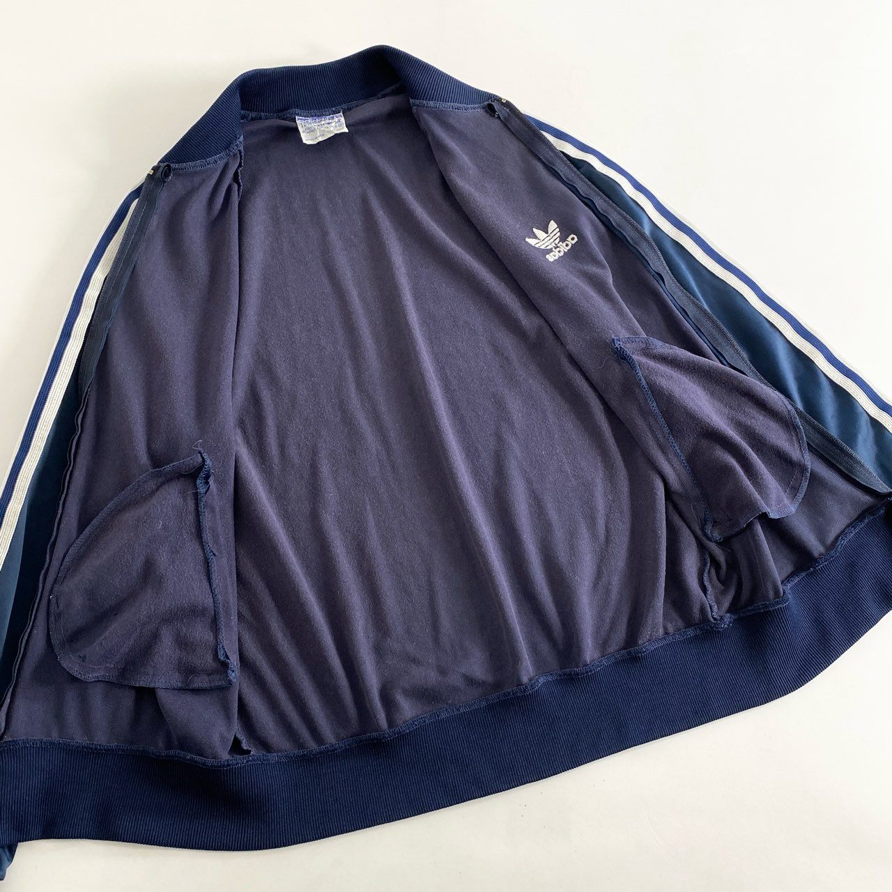 67i5 80s Vintage adidas アディダス ヴィンテージ KEYROLAN ATP Navy Track Jacket トラックジャケット USA製 トレフォイル Sサイズ ネイビー