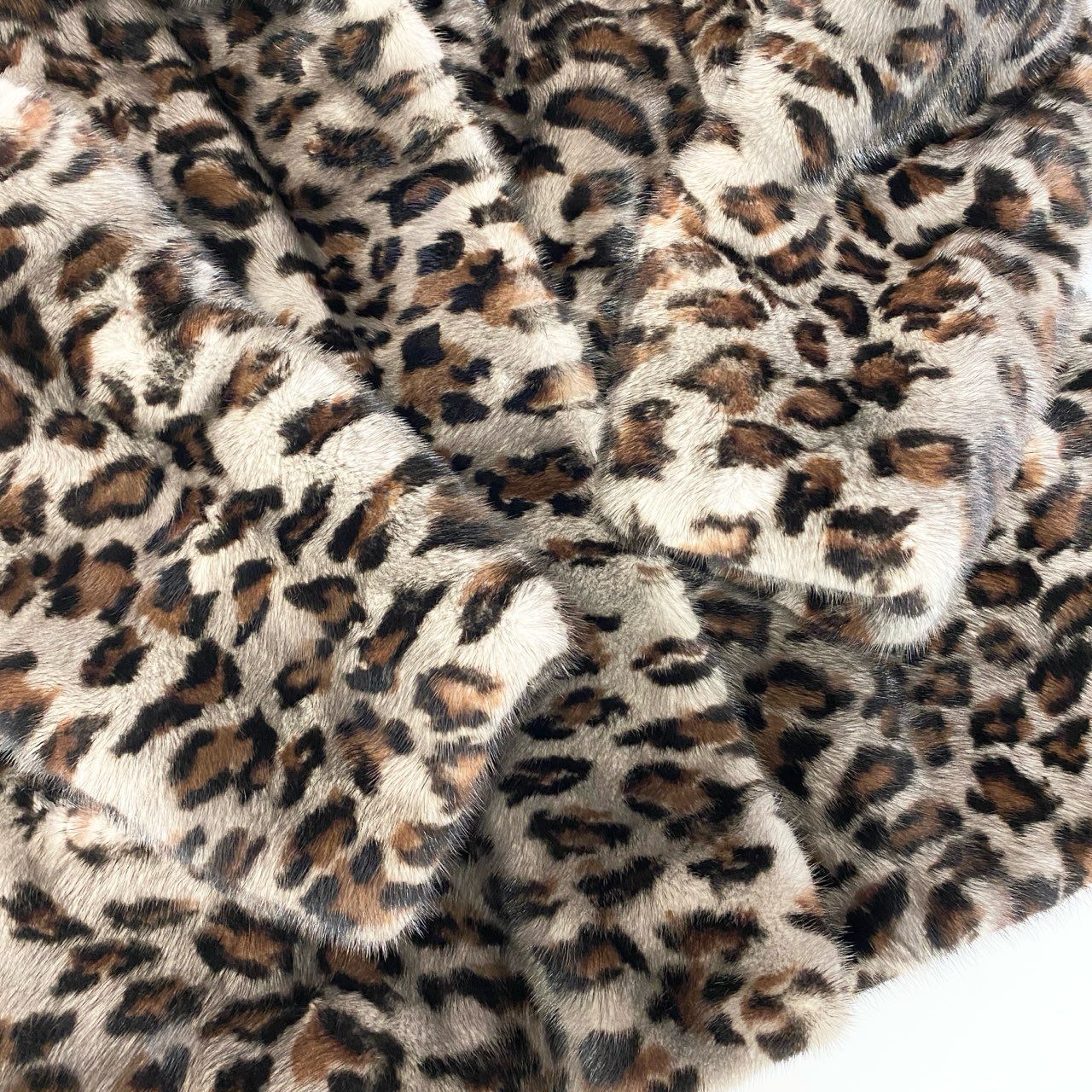 81a24 《希少》 CARVEN PARIS カルヴェン 染めミンク ミンクコート ハーフコート ジャケット FREE レオパード模様 ミンクファーt18r