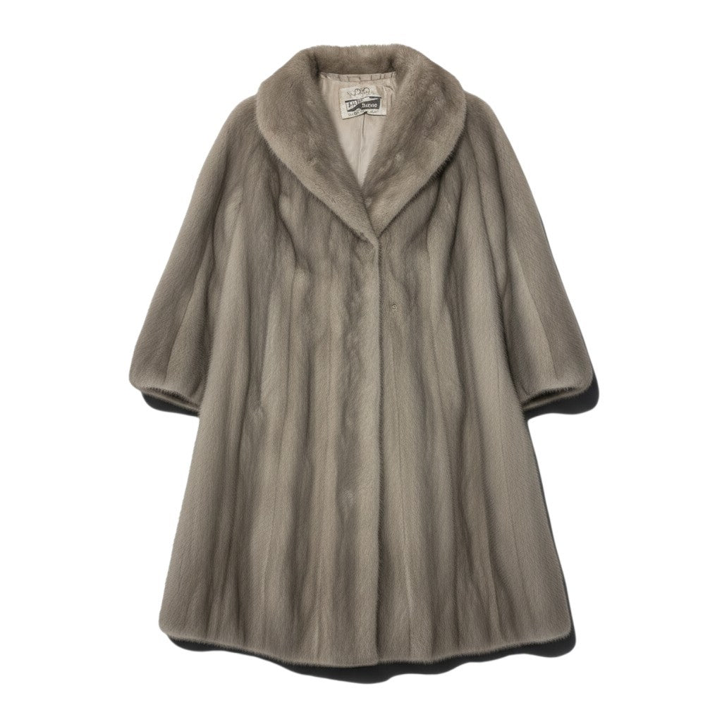 93i19 Pelta Furs サファイアミンク ロングコート 丈100cm F シルバーグレー 本毛皮 Sapphire Mink Fur Long Coatt18r