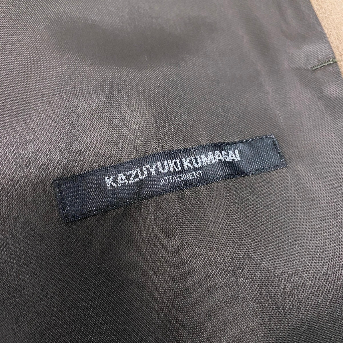 77g14 KAZUYUKI KUMAGAI ATTACHMENT カズユキクマガイ アタッチメント カシミヤ混 フラノ3レイヤーコート サイズ3 茶系t18r