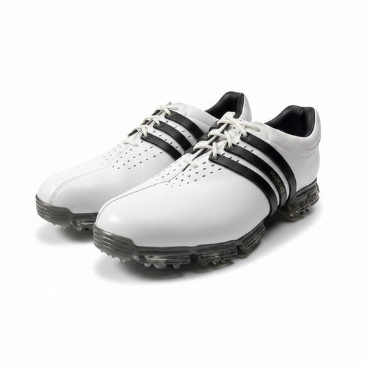 1h11 【極美品】adidas GOLF アディダス ゴルフ ゴルフシューズ TOUR360 3DFitFoam 26センチ ホワイト ブラック レザー メンズ 男性用t18r