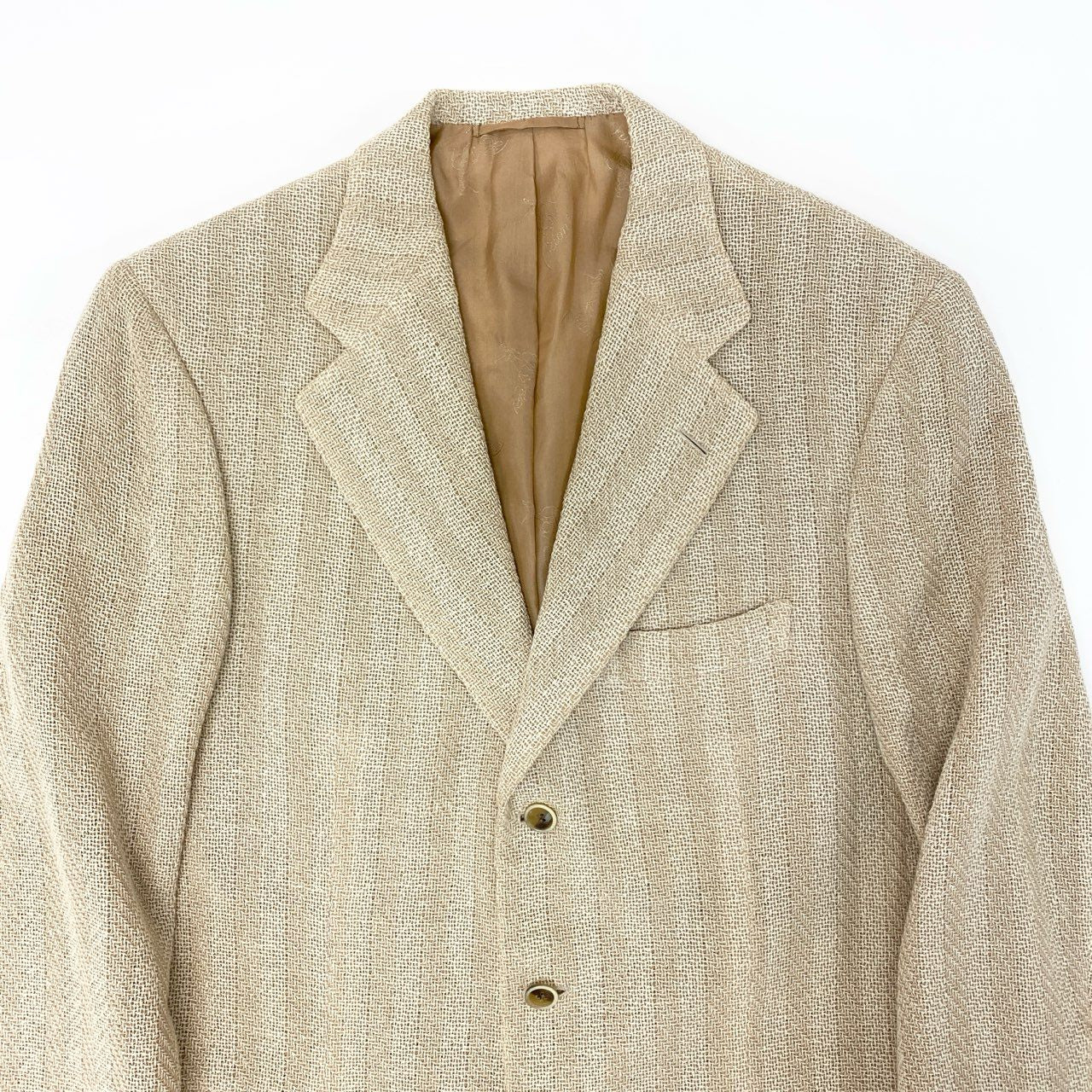 19k10 BRIONI ブリオーニ ウールリネン テーラードジャケット 48 ベージュ ブレザー フォーマル スーツt18r