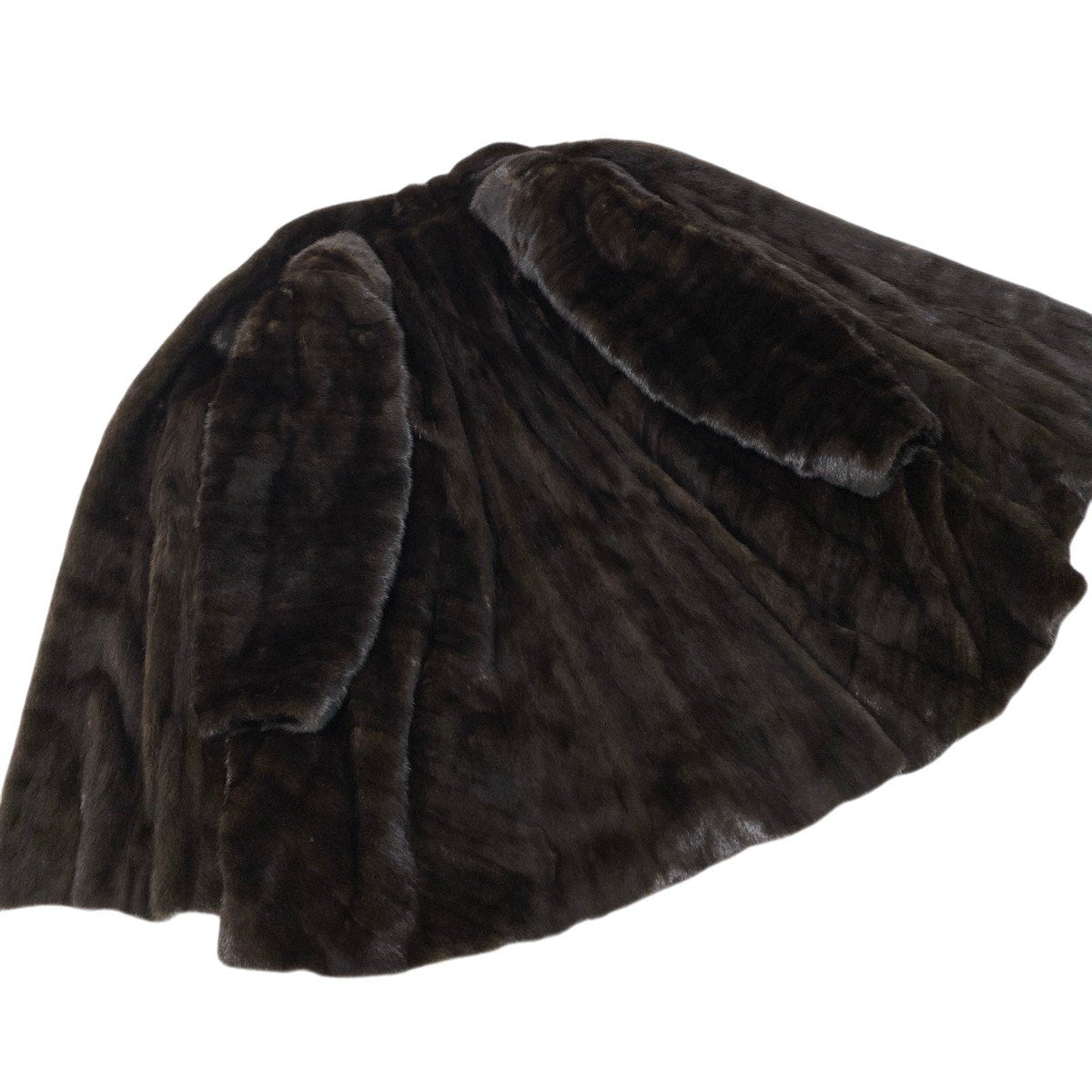 91h9 Sansuri FUR COLLECTION デミバフミンク ロングコート 丈105cm 裾幅250cm F ブラウン 最高級本毛皮 Mink Fur Long Coat 裾幅250cmt18r
