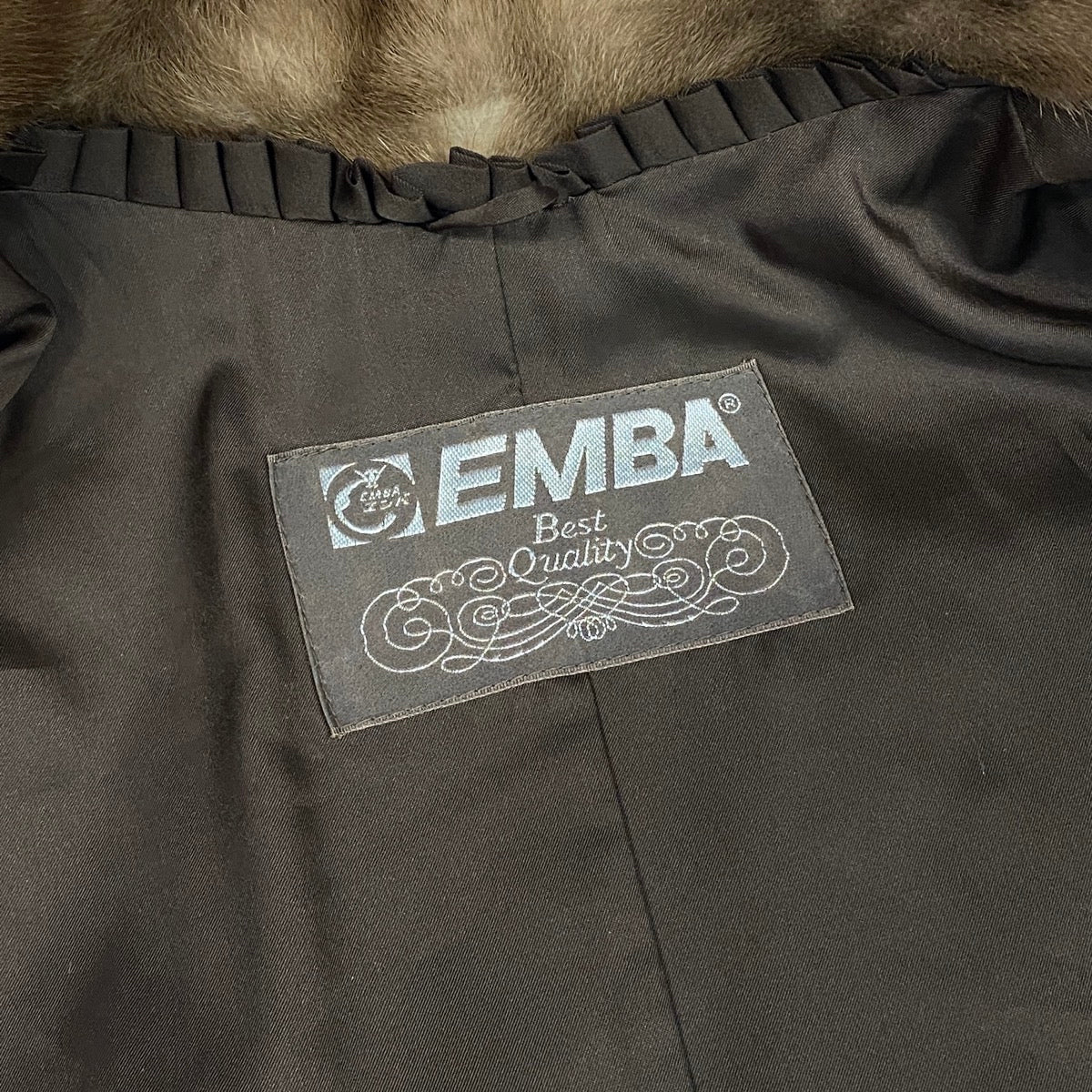 52f10 EMBA エンバ パステルミンク ファーコート ボンボリボタン サイズ11 茶系 本毛皮 Pastel Mink Fur Coatt18r