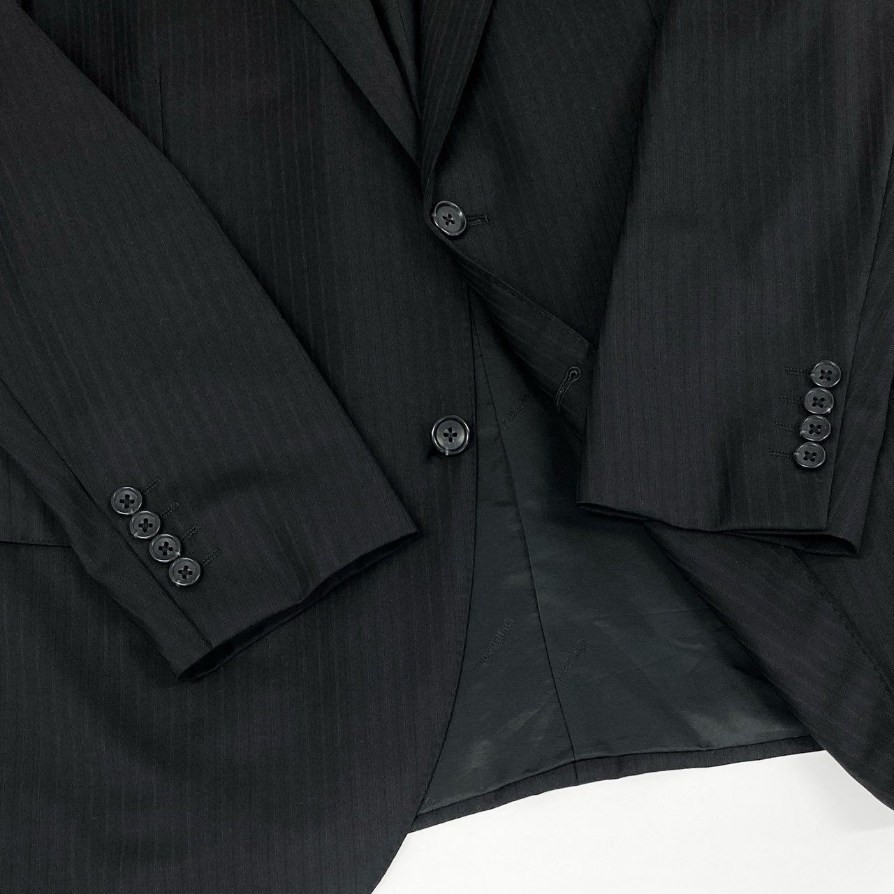 49i11 《美品》 DURBAN ダーバン Loropiana ロロピアーナ生地 スーツ セットアップ 96 L相当 ブラック 3点セット フォーマル ビジネスt18r
