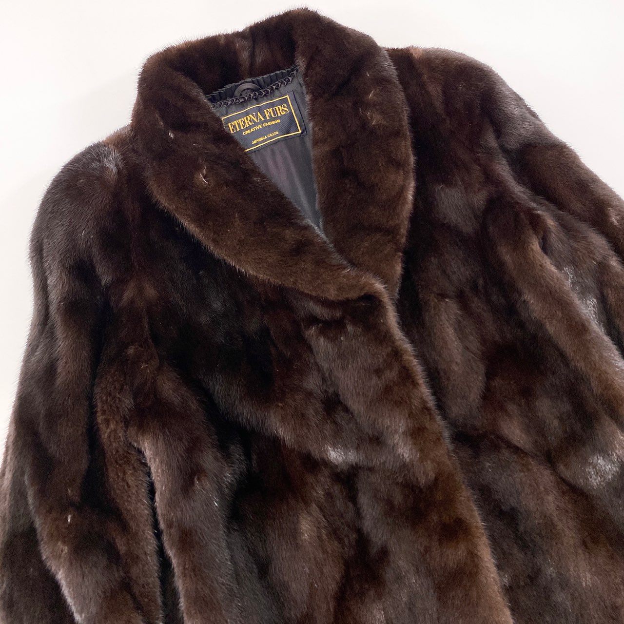 42L9 BLACKGLAMA ブラックグラマ ダークミンク ロングコート サイズF ダークブラウン 最高級本毛皮 ETERNA FURS MINKt18r