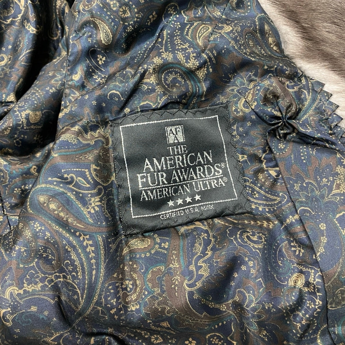 55g14 AMERICAN FUR AWARDS AMERICAN ULTRA アメリカンファーアワード 4つ星 ブルーアイリスミンク ロングコート FREE グレー ミンクファー Mink Fur Coatu02t