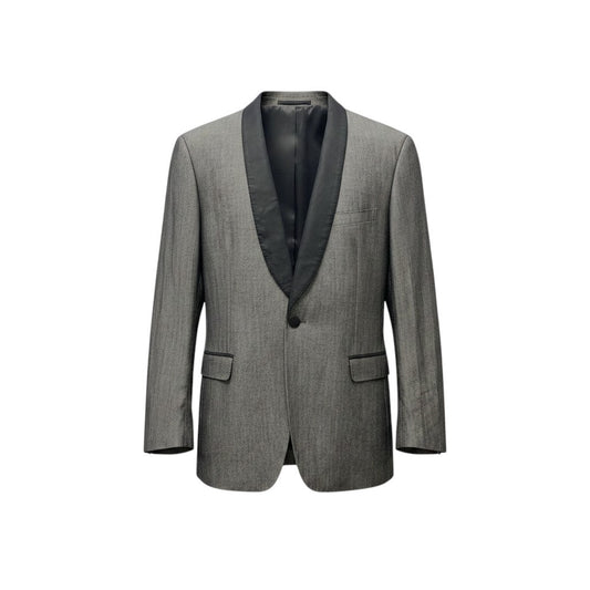 22f17 PS Paul Smith ピーエス ポールスミス ショールカラー ジャケット タキシード リネンブレンド バイカラー サイズM  ブラック メンズ 紳士服o07t
