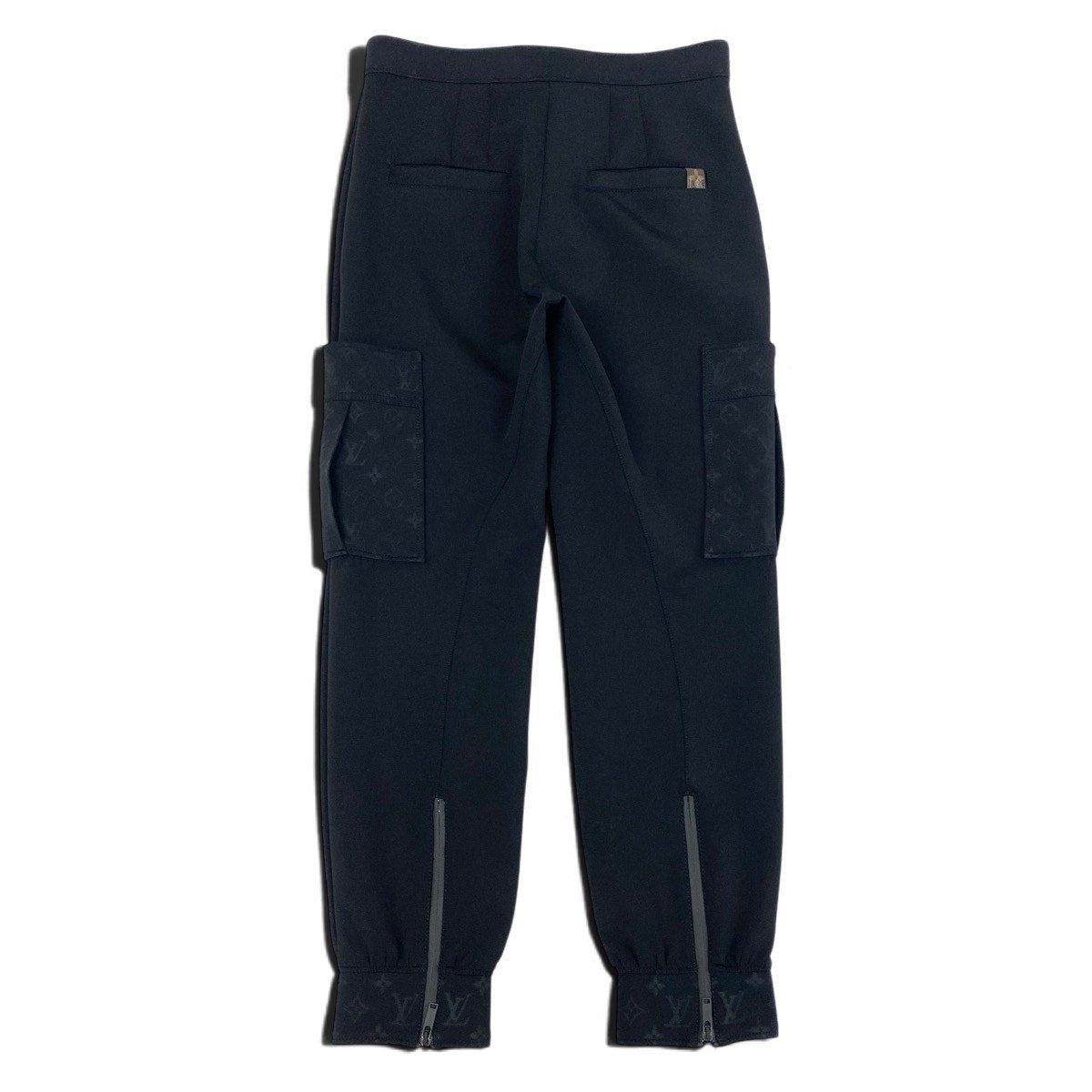 h17 定価￥314,600 LOUIS VUITTON ルイヴィトン モノグラム ディティールカーゴパンツ Monogram Detail Cargo Pants size 38 ブラックt18r