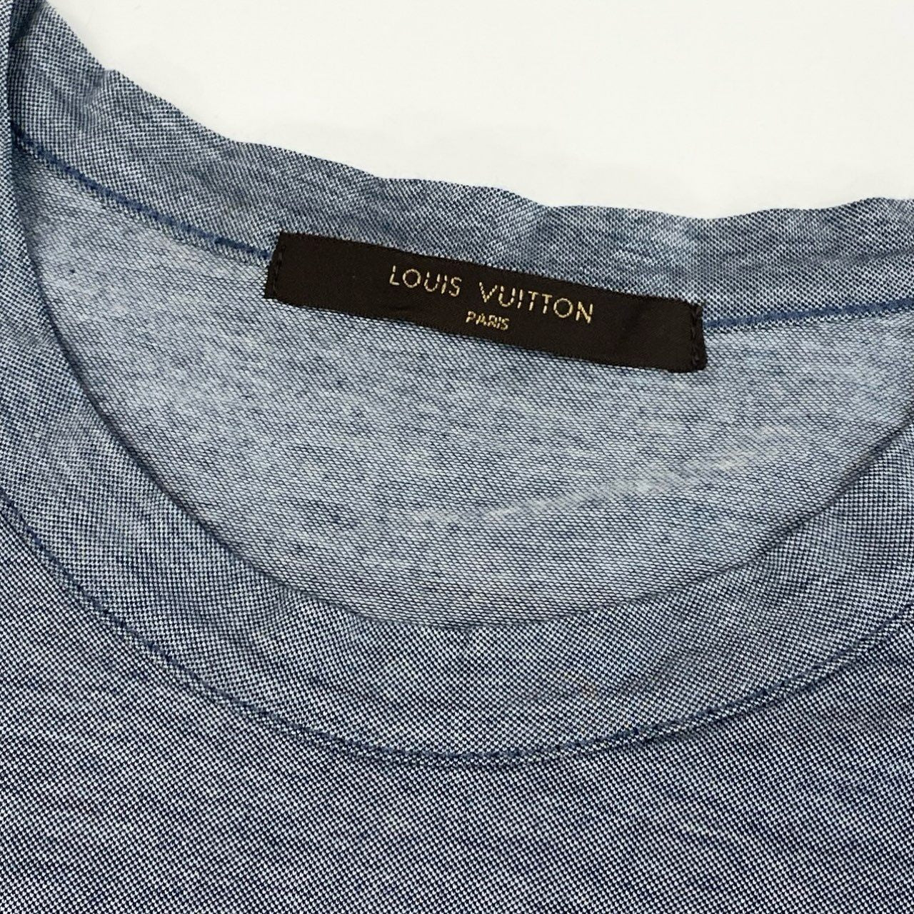 Mc18 LOUIS VUITTON ルイヴィトン パッチワーク モノグラム 半袖Tシャツ カットソー ステッチデザイン メンズ 紳士服 S ブルー系 コットン100％ta1