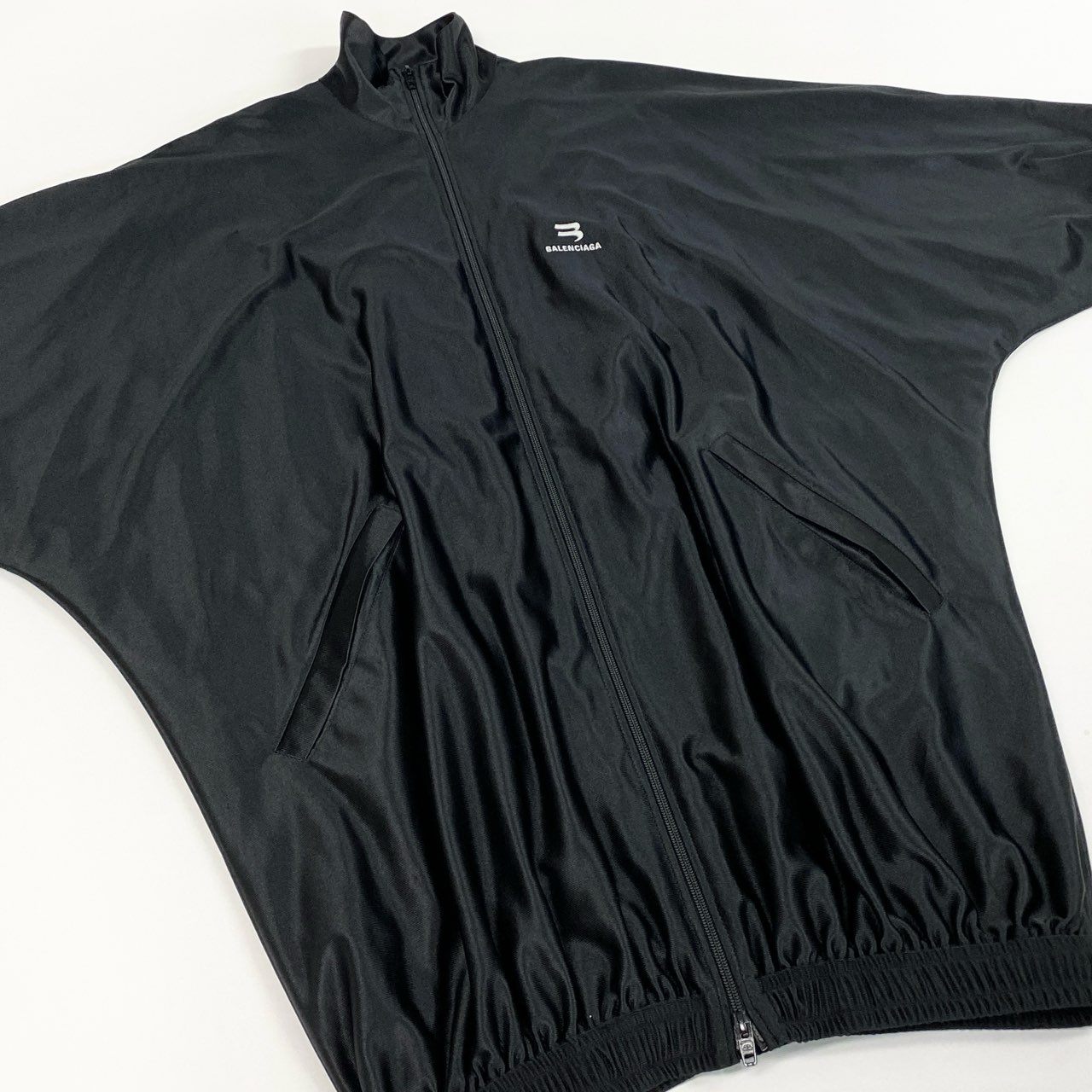 67b3 BALENCIAGA バレンシアガ トラックシャツジャケット シャイニースポーツジャージー ブルゾン M095 659071 TJV20 0サイズ ブラック メンズo07t