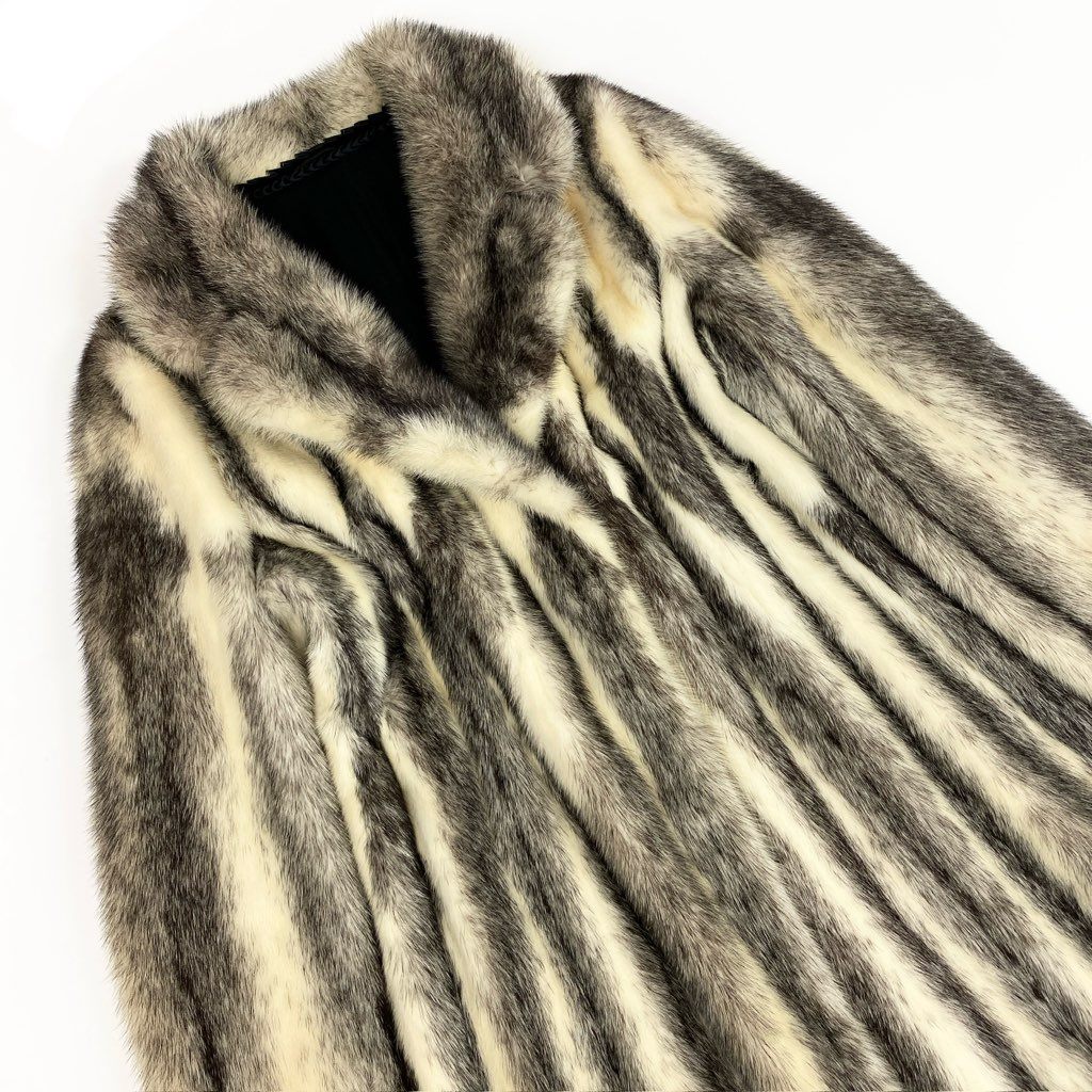 11l24 クロスミンク 丈110cm 超ロングコート サイズ13号 最高級本毛皮 MINK FUR リアルファーt18r