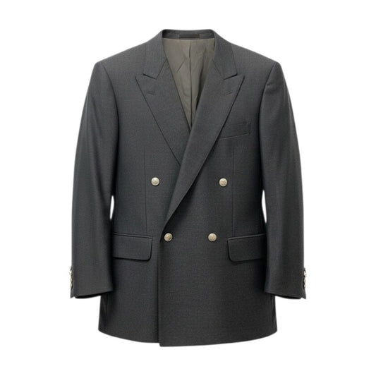 2c29 【美品】BURBERRY LONDON バーバリー ロンドン ダブルブレストテーラードジャケット ウールジャケット ブレザー AB6サイズ ダークグレー ウール100％ メンズ 男性用u02t