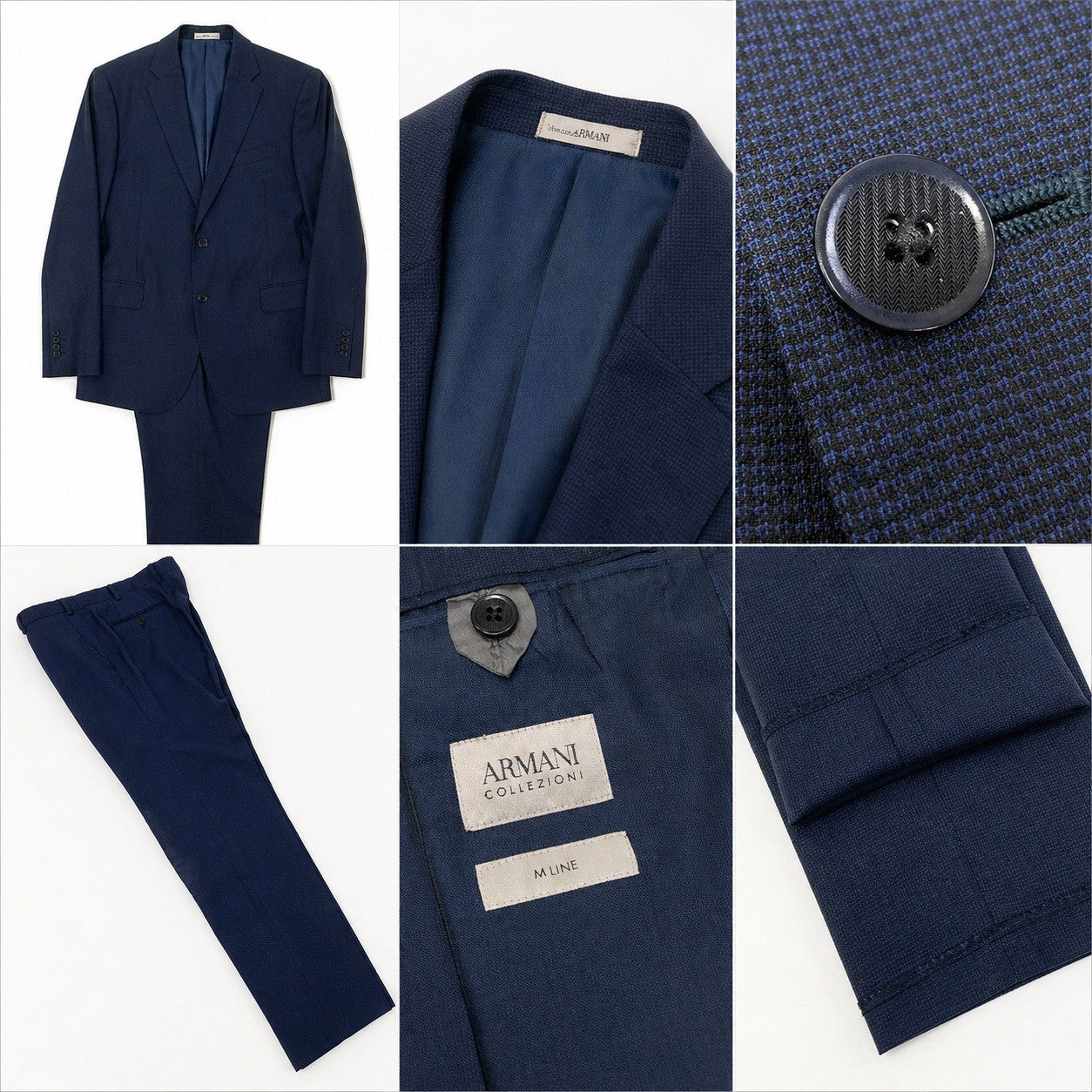 56d27 ARMANI アルマーニ セットアップスーツ フォーマル シングルジャケット メンズスーツ 男性用 紳士服 50 ネイビーu02t