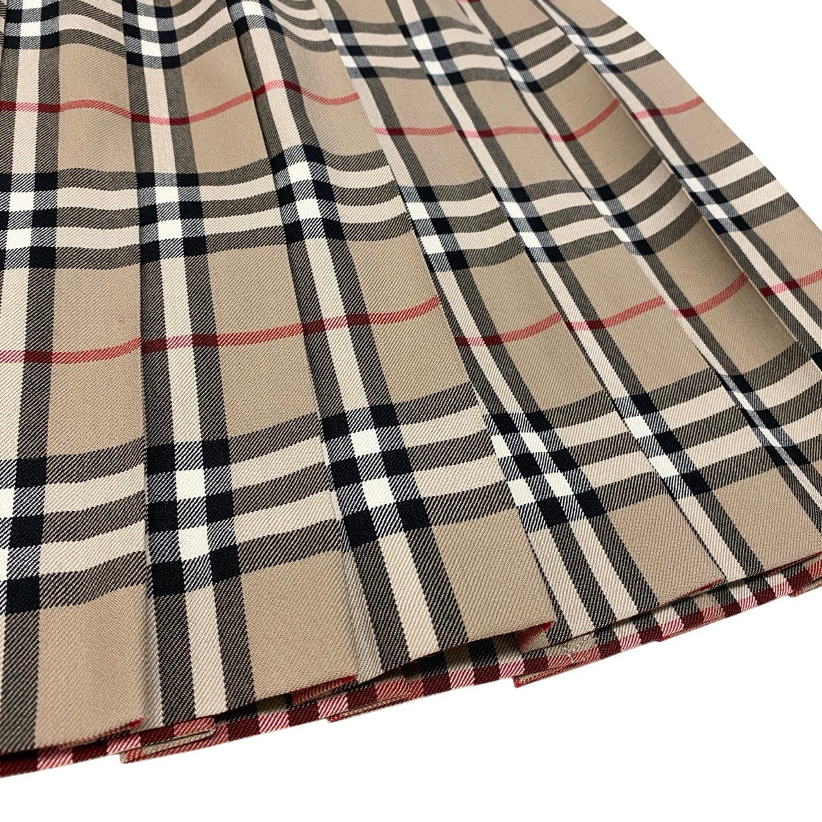 Ih10 BURBERRY バーバリー ノバチェック プリーツスカート 膝丈 ベージュ レディースo07t
