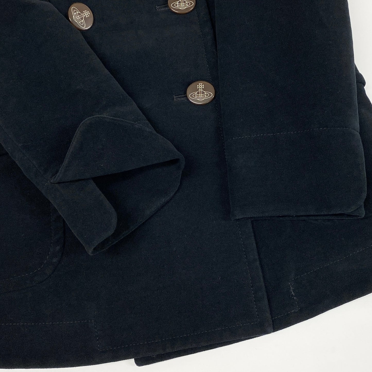 28k6 Vivienne Westwood RED LABEL ヴィヴィアンウエストウッド レッドレーベル オーブボタン Pコート 2 ブラックt18r