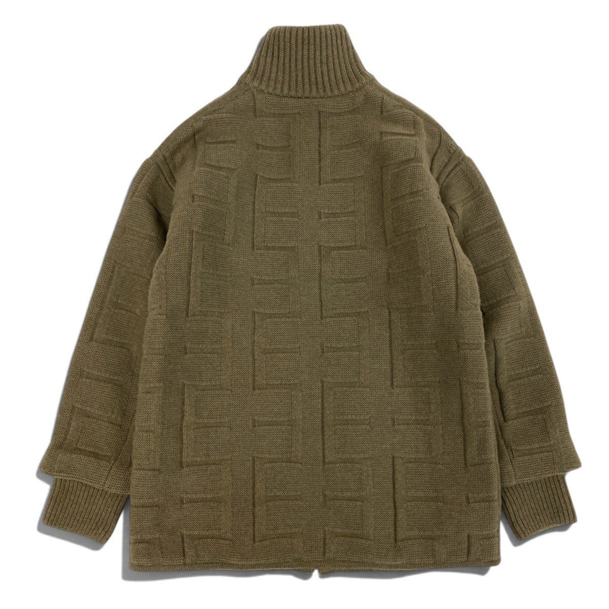 Ij19 【未使用】 HERMES エルメス H柄 ジップアップ ニットジャケット 2H2102DA サイズ36 カーキ レディースu02t
