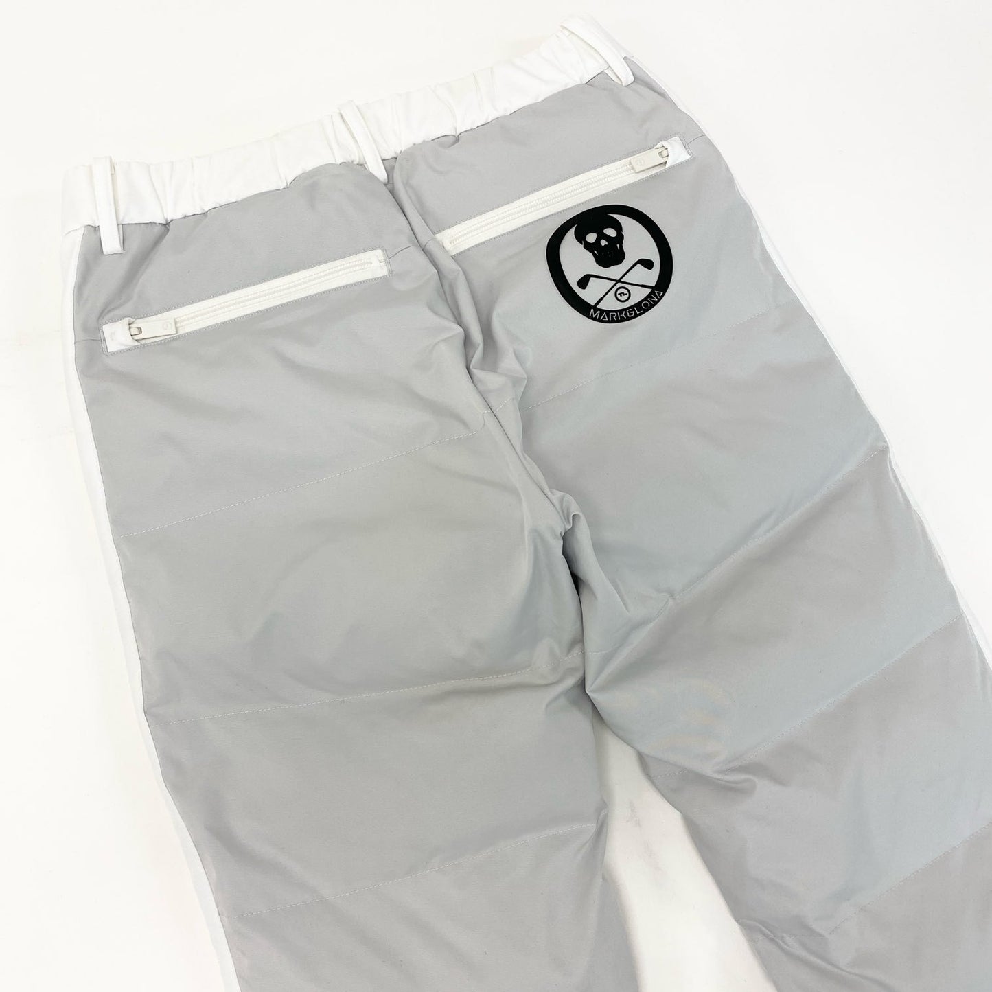 59k1 MARK&LONA マークアンドロナ スカルロゴ 中綿パンツ ボトムス  MXM-3C-AT01 44 ホワイト グレー メンズo07t