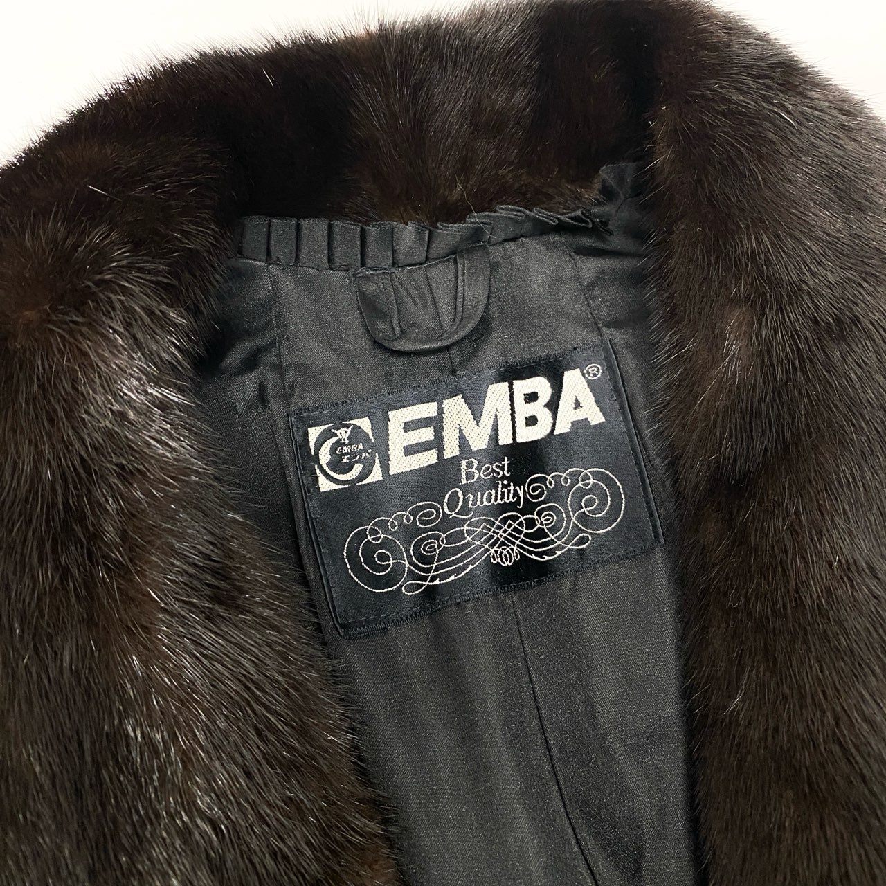 57c2 EMBA エンバ BLACKGLAMA ブラックグラマ 斜め段 マホガニーミンク ロングコート F ブラウン 最高級本毛皮 Mink Fur Long Coatt18r