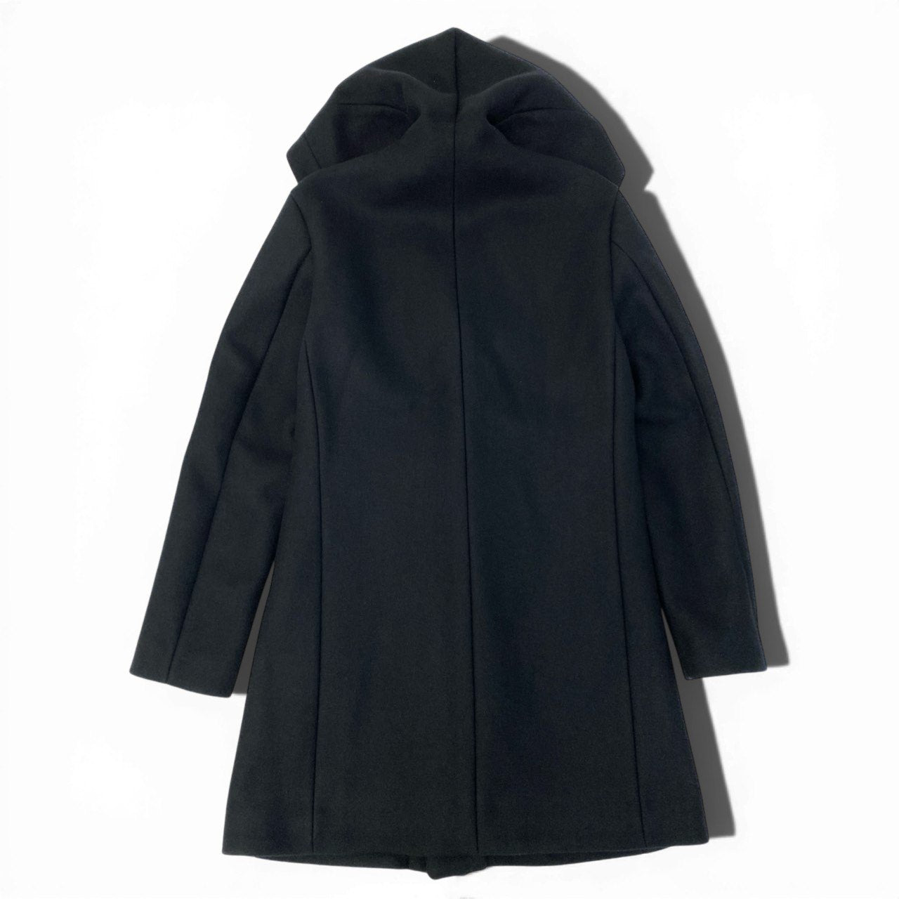 5c3 【美品】JUNHASHIMOTO ジュンハシモト ラップコート カシミヤ混コート フーディーコート アウター 1012120003 5 ブラック メンズ 男性用o07t