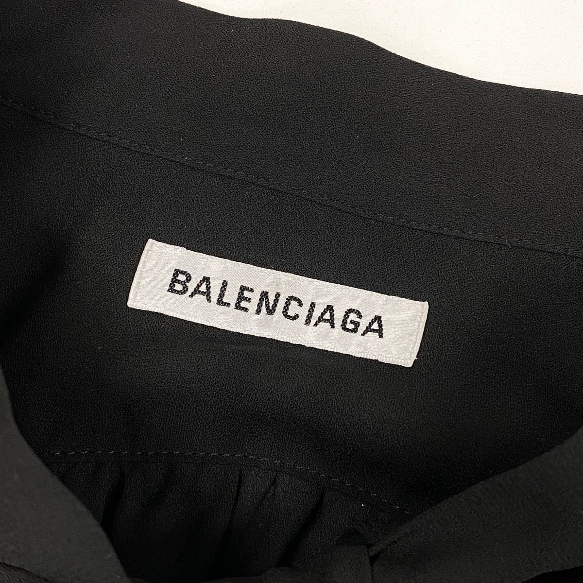 Eh10  BALENCIAGA バレンシアガ ボウタイブラウス シフォンブラウス リボン 袖レイヤード 長袖 605713 40 ブラック ポリエステル100％ レディース 女性用o07t