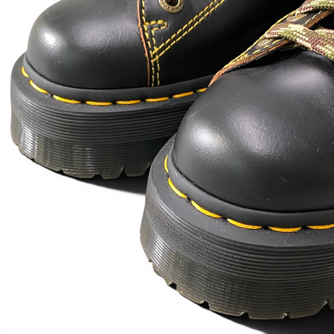 1e21 Dr.Martens ドクターマーチン レザーシューズ レザーアッパー 厚底 レースアップ ローカットシューズ 迷彩 ユニセックス メンズ 男性用 UK5 ブラックo07t