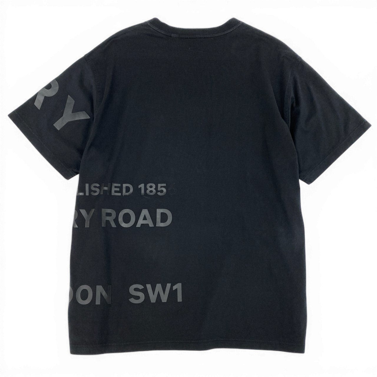 Id10 BURBERRY バーバリー ホースフェリープリントTシャツ 半袖カットソー トップス 8032299 M ブラック コットンu02t