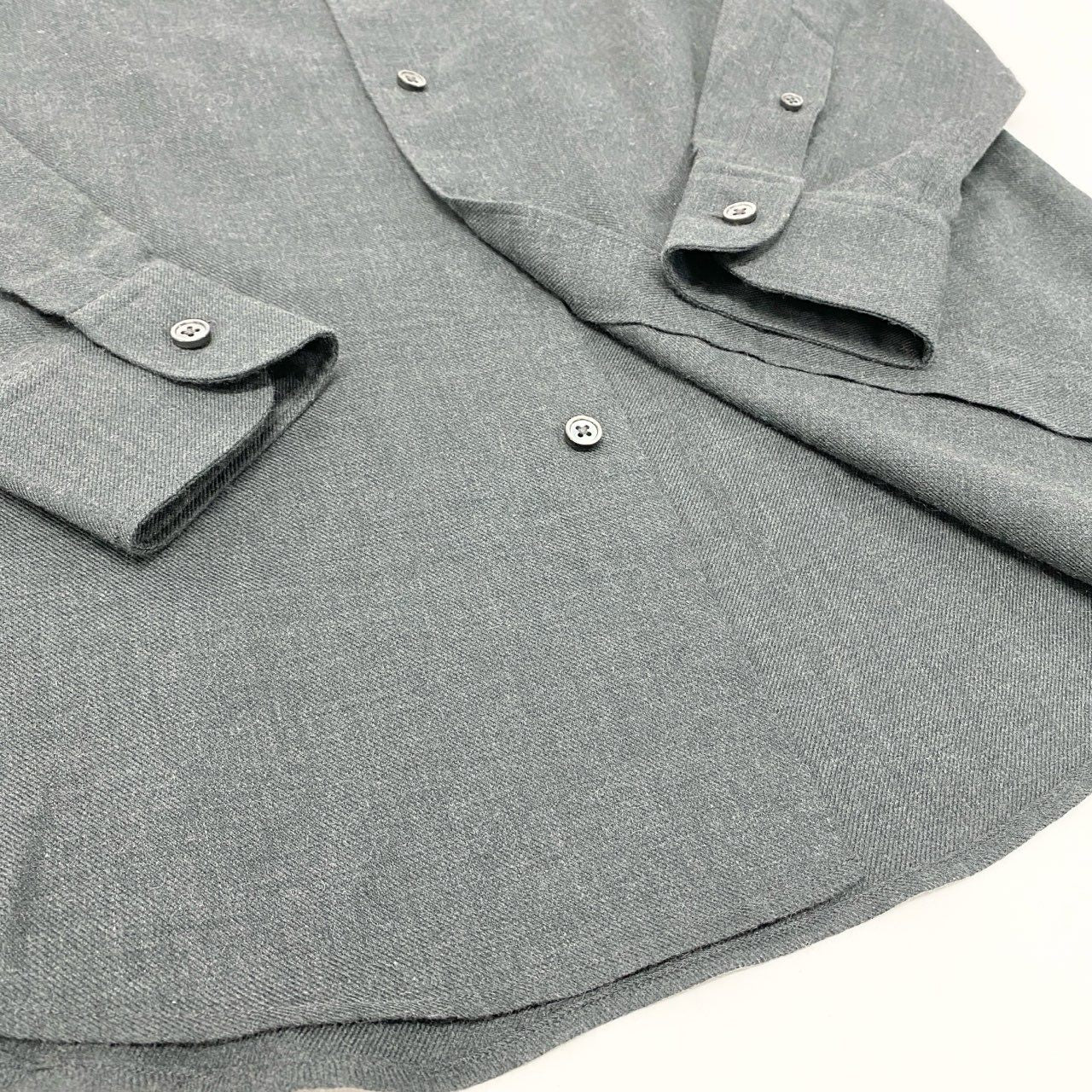 34i18 《極美品》 Ermenegildo Zegna エルメネジルドゼニア 長袖シャツ ドレスシャツ トップス CAMICIA GOMLEX サイズS グレー コットンカシミヤ メンズu02t