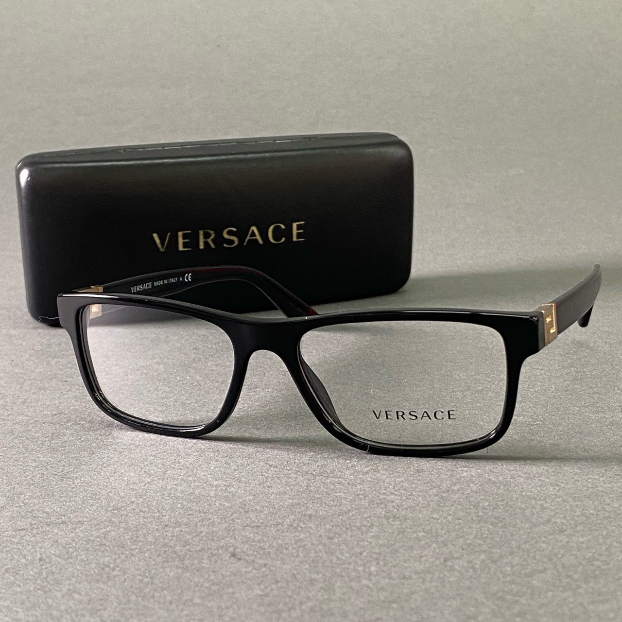 a17 VERSACE ヴェルサーチ アイウェア 眼鏡 MOD.3211 55□17 ブラック イタリア製 サングラス