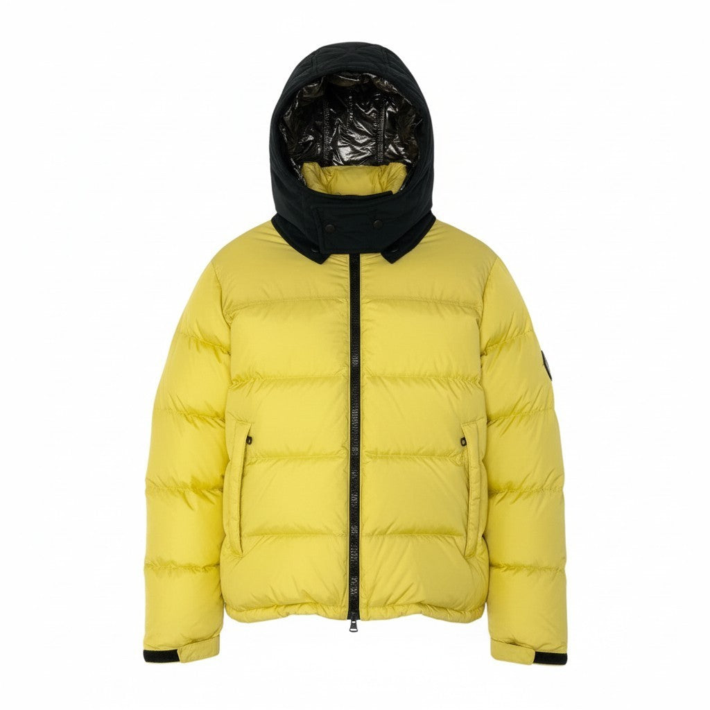 58c5【未使用タグ付き】定価13.5万円 N°21 ヌメロヴェントゥーノ ロゴ入りバックリボン ダウンジャケット サイズXS イエロー系 メンズ アウターk02i