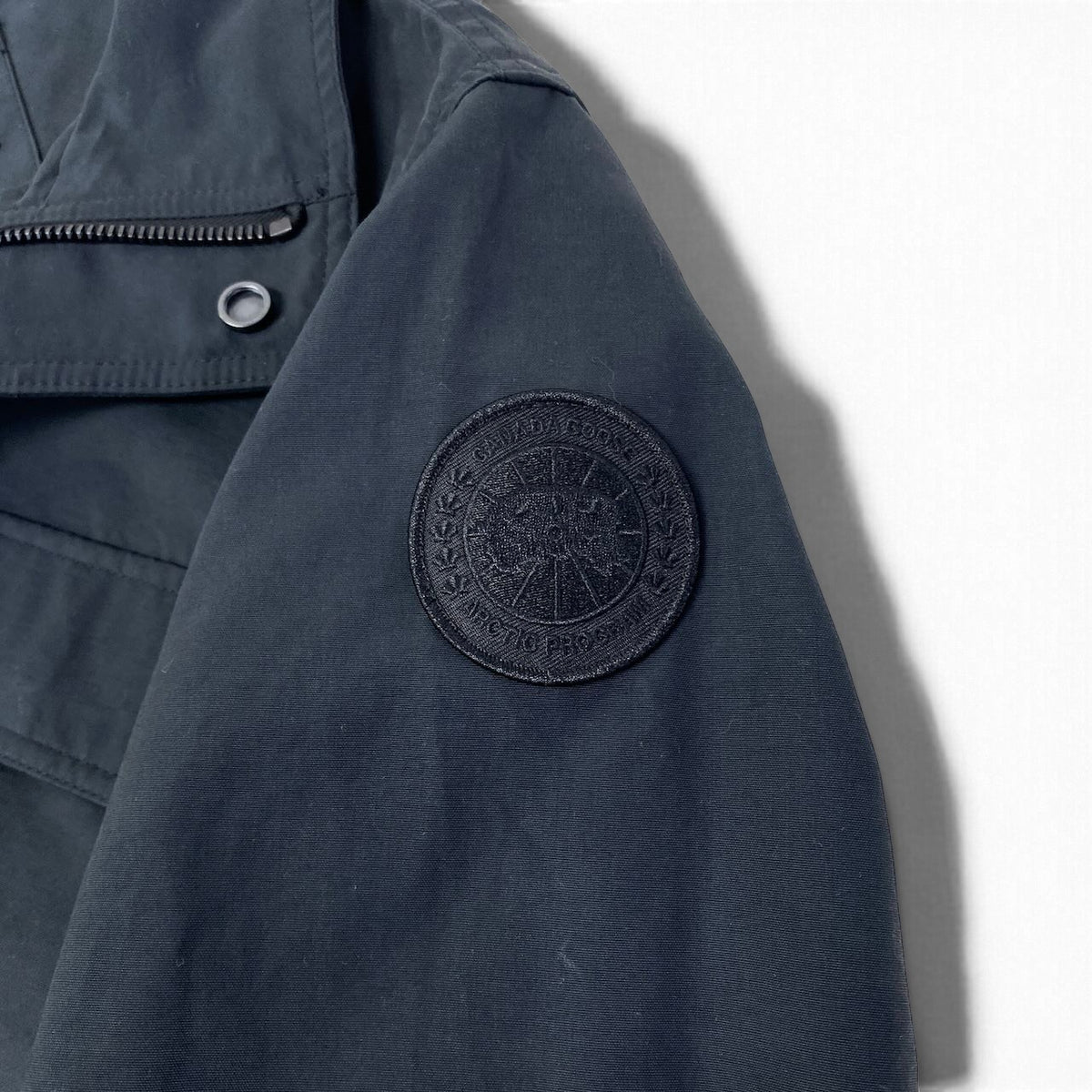 37i26 【未使用タグ付】 CANADA GOOSE カナダグース ハリソンジャケット ロゴパッチ 4814M サイズSP ネイビー コットン ナイロン メンズk02i