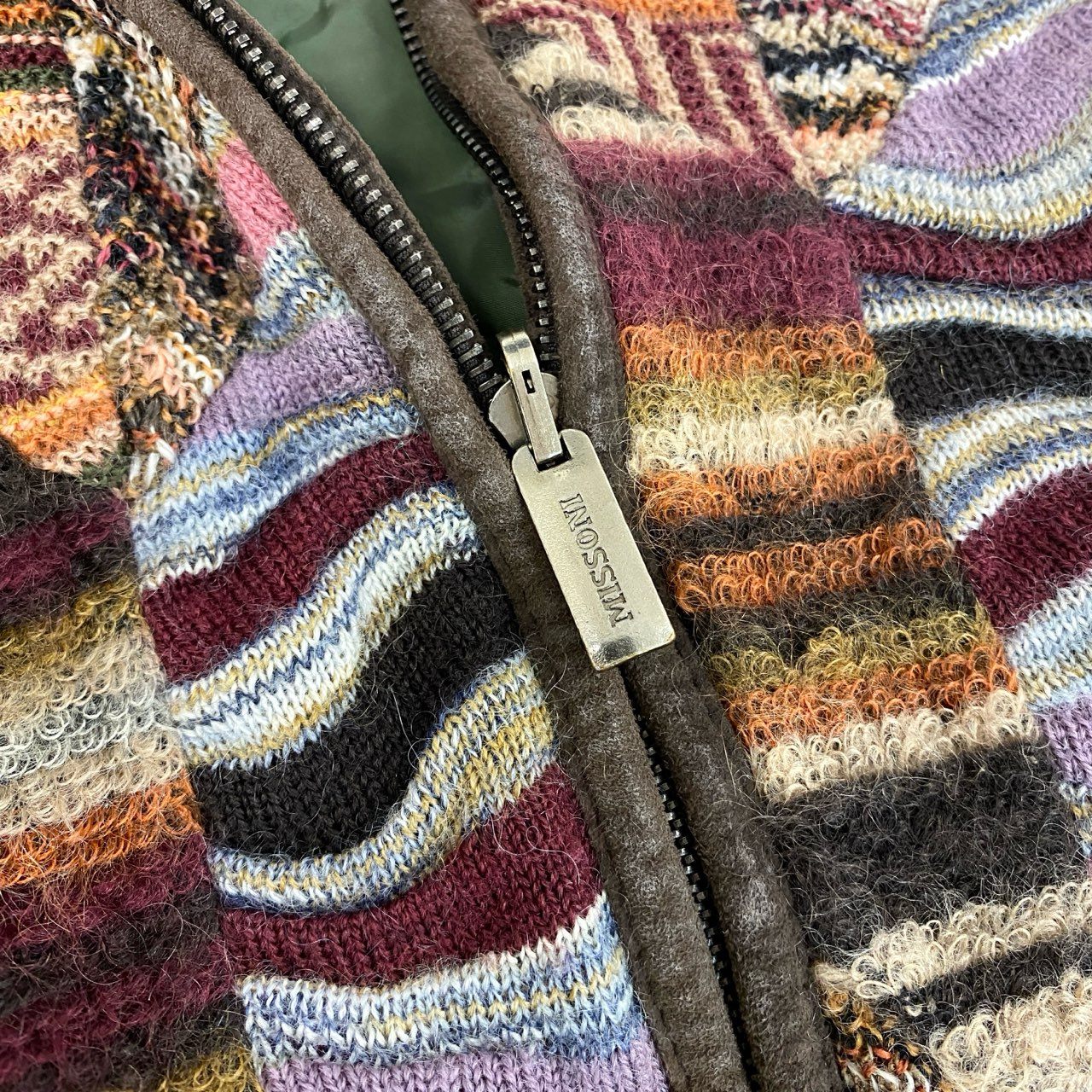 62g24 MISSONI ミッソーニ クレイジーパターン ニットベスト キルティングベスト リバーシブル サイズ52 マルチカラー メンズ_