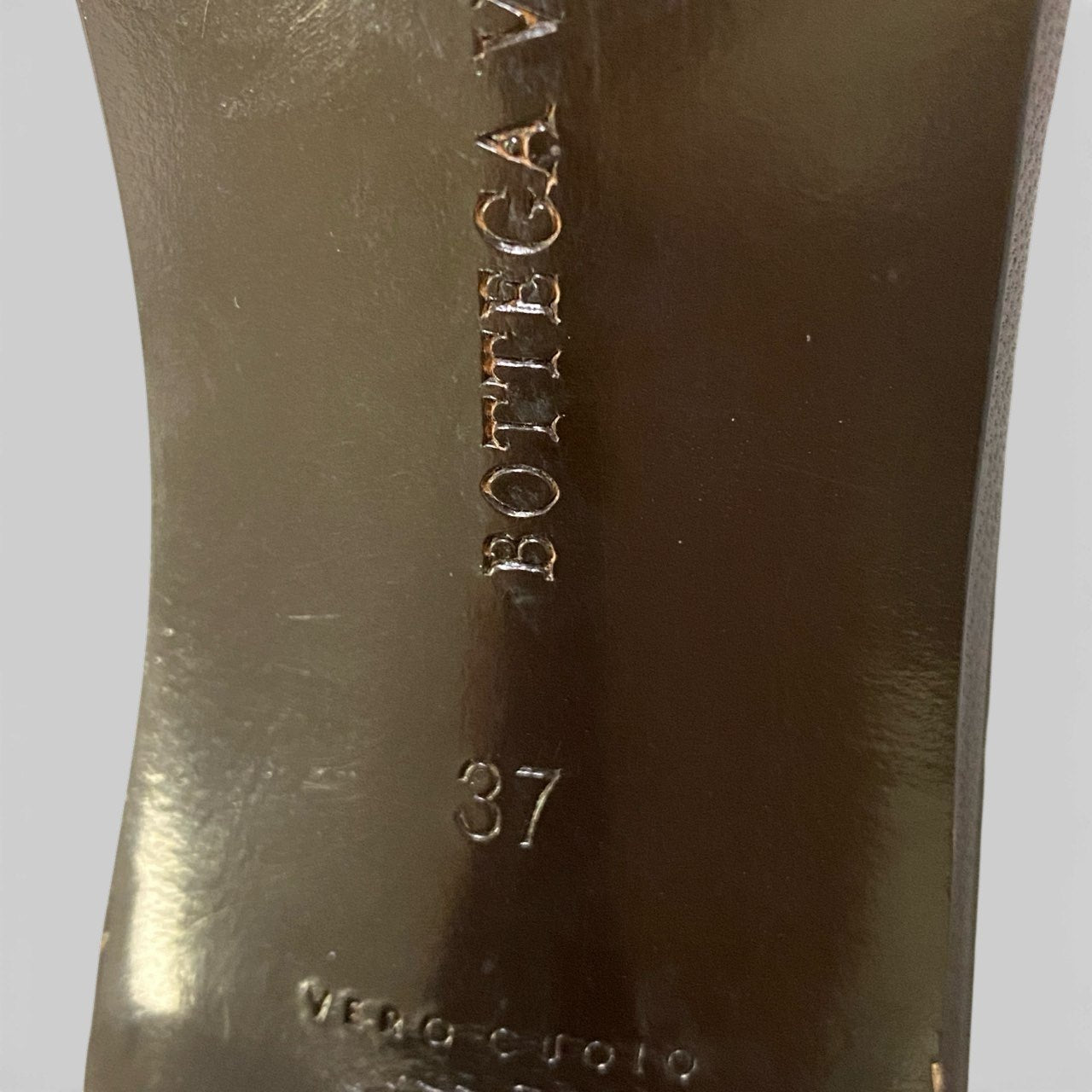 1b12 BOTTEGA VENETA ボッテガヴェネタ バックルベルト レザーサンダル ヒールパンプス 37 ブラウン カーフレザー レディースk02i