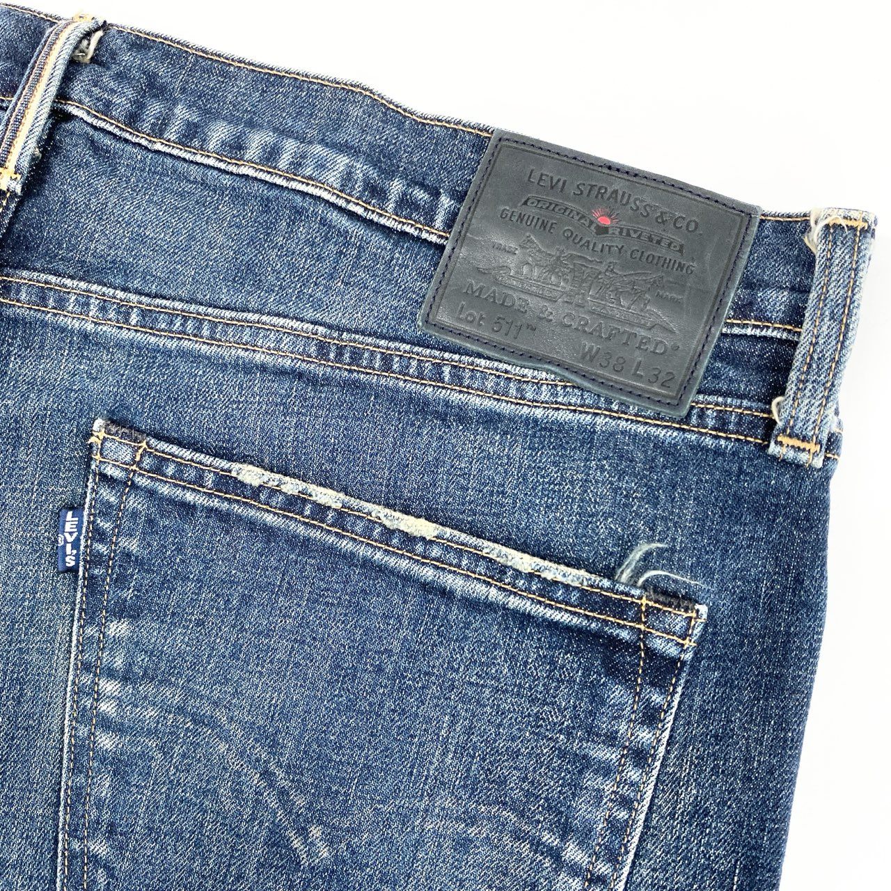 26i30-1《美品》LEVI'S MADE&CRAFTED リーバイス メイド＆クラフテッド デニムパンツ ジーンズ 511 赤耳 日本製 56497-0041 W38 L32 インディゴ メンズo07t