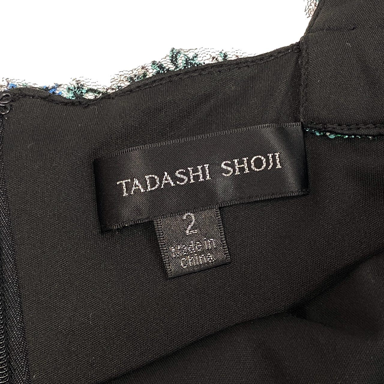 26j24 《美品》TADASHI SHOJI タダシショージ ノースリーブワンピース ドレス 花柄刺繍 膝丈 タイトシルエット◎ 2サイズ マルチカラー レディースu02t