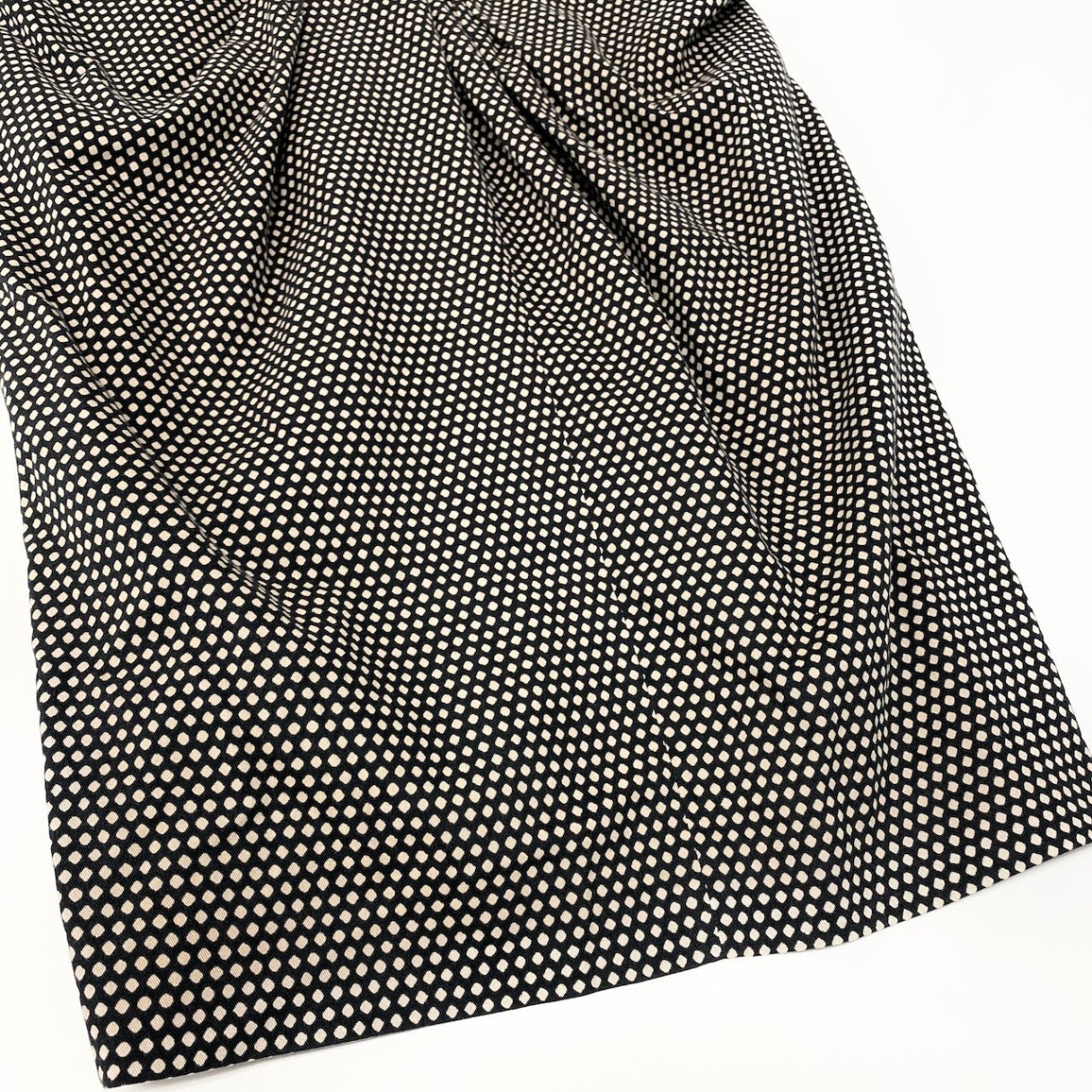 15c24 Christian Dior クリスチャンディオール 半袖ドレスワンピース  ポルカドット 膝丈 ポケットドレープデザイン 2C21656C1385 ブラック アイボリー レディース 女性用u02t