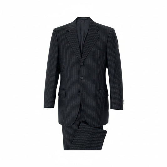 51Ⅼ2 Cesare Attolini チェザーレアットリーニ シングルスーツ セットアップ ストライプスーツ タイユアタイ 50 7R グレー系 ウール メンズ tie your tieu02t