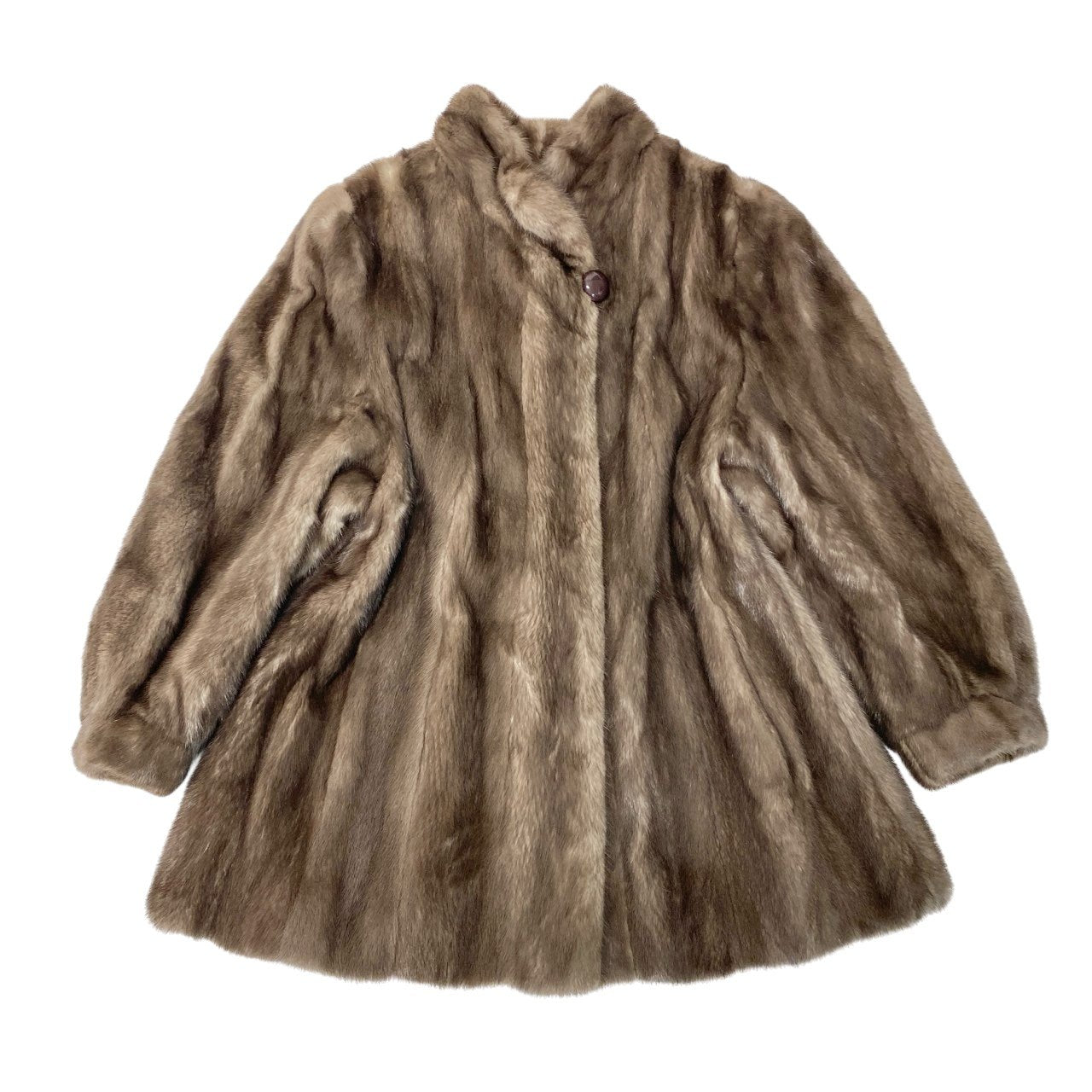 59a15 Nakamura Fur ブルーアイリス ミンクファーコート サイズF グレージュ 本毛皮 Mink Fur Coat ポケット有t18r