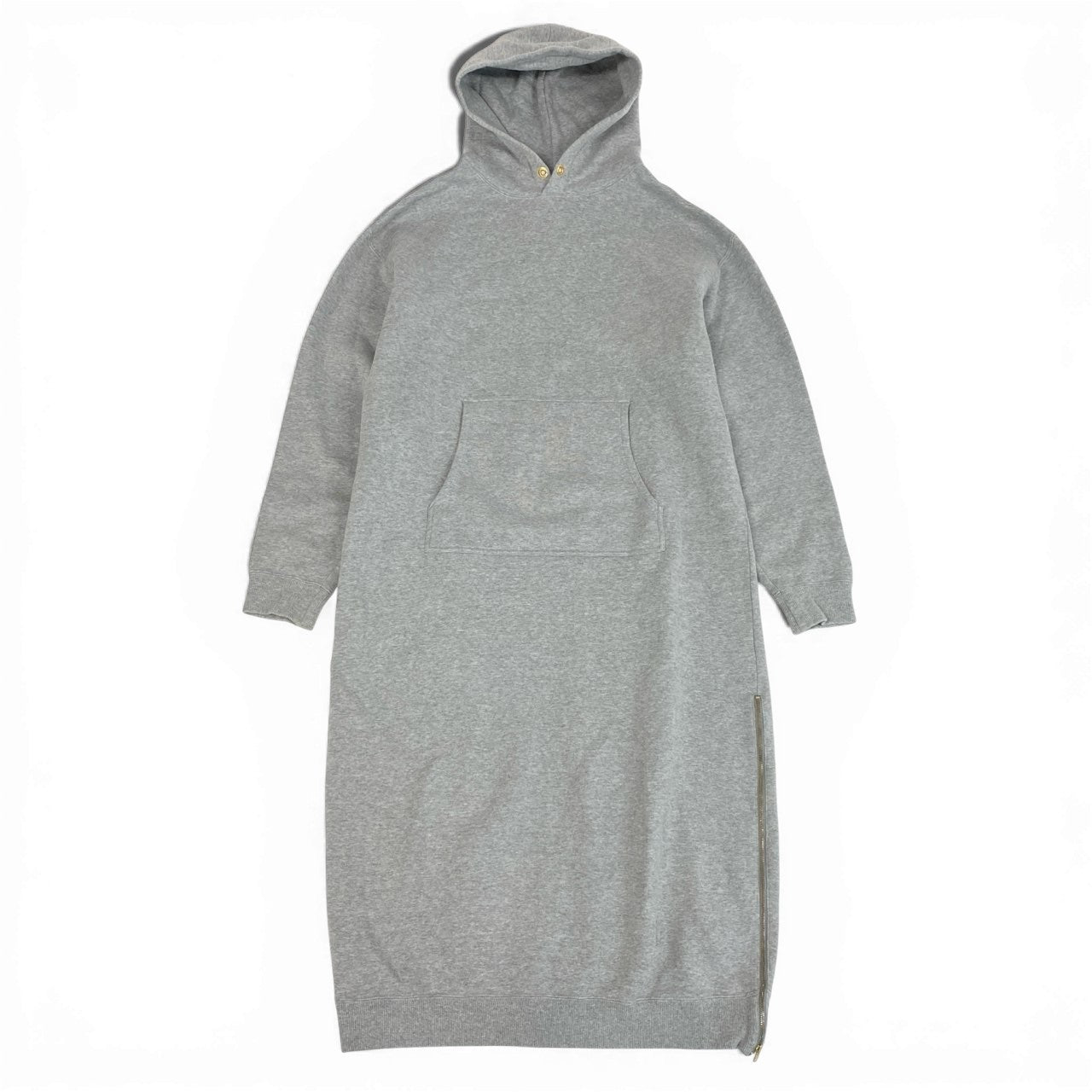 10a13 EVERYDAY I LIKE. エヴリディアイライク スウェットパーカー ロングワンピース フーディ 長袖 裏起毛 裾ジップ〇 レディース 女性用 グレー コットン100％u02t