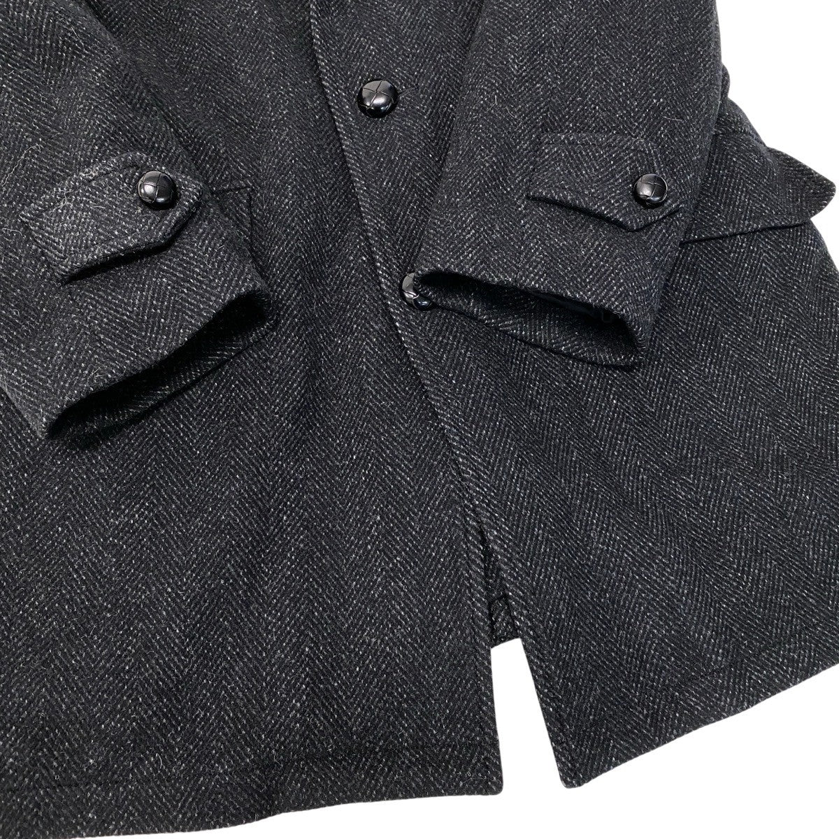 42h18 WACKO MARIA ワコマリア Ermenegildo Zegna ギャングコート アルパカブレンド 羊革 ボアカラー  S ブラック系 メンズ 男性用t18r