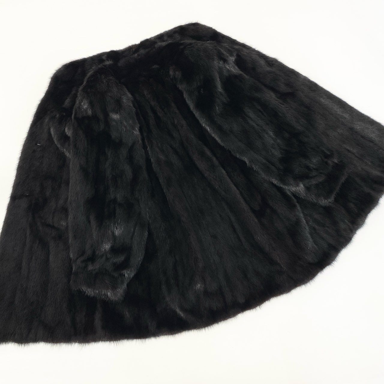 45a15 MG Sable FUR セーブルファー SAGA MINK サガミンク 金サガ ダークミンク コート F ブラック 最高級本毛皮 Mink Fur Coatt18r