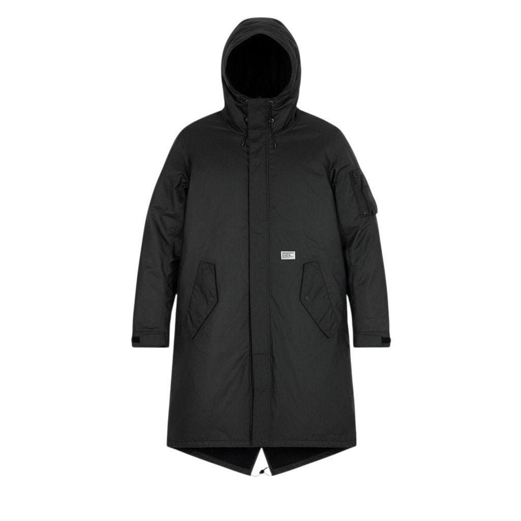 8c11 wtaps ダブルタップス ROKUDENASHI タフタフィールドコート モッズコート S相当 ブラック メンズ アウターk02i