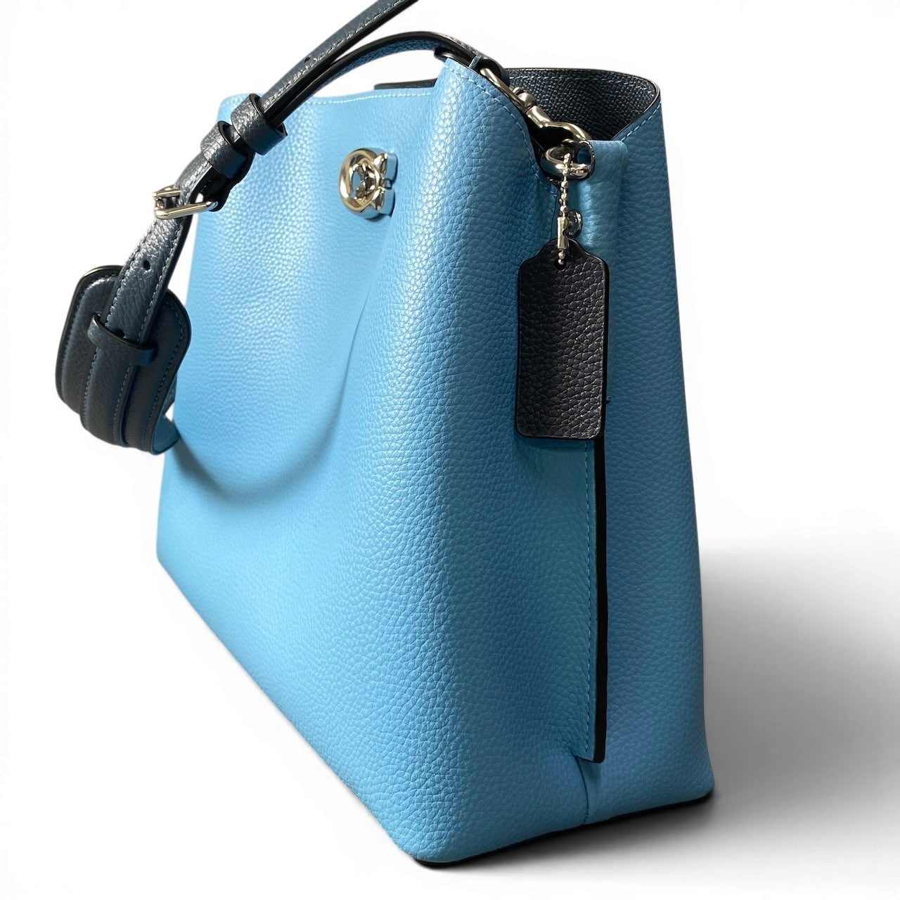 f12《美品》 COACH コーチ ウィロウ ワンショルダーバッグ Willow Shoulder Bag L2232 / C2590 ブルーt18r