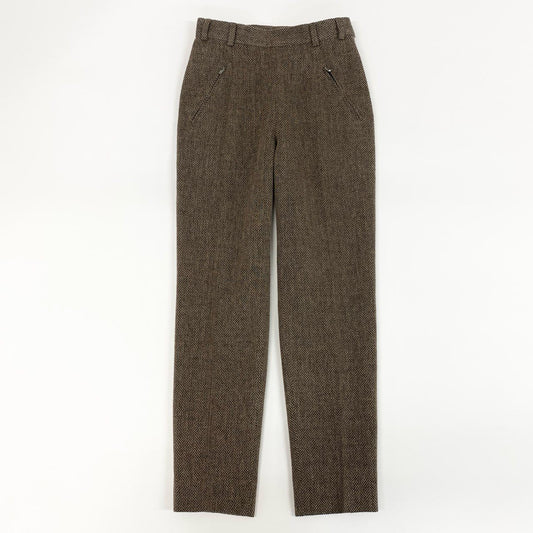11f12 《美品》 Maison Margiela メゾン マルジェラ テーパードパンツ スラックス ボトムス 4ライン  S51KA0530 サイズ36 ブラウン ヘリンボーン レディース