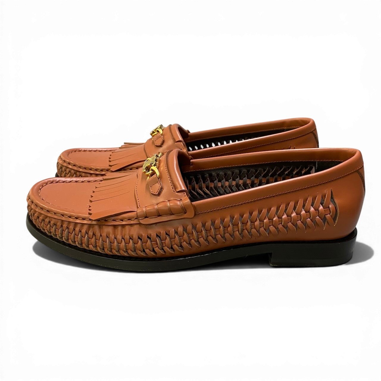 Ad2 CELINE セリーヌ LUCO BRAIDED LOAFER ルコ ローファー トリオンフ サイズ38 ブラウン レディース 革靴k02i