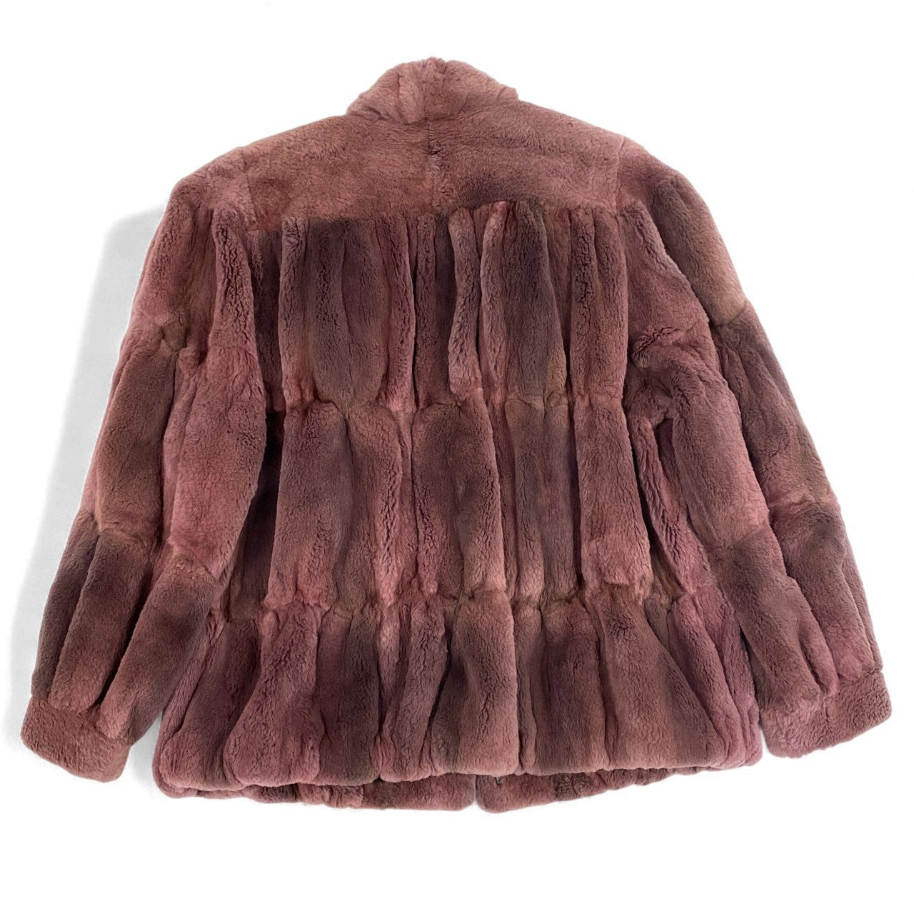 83L10 EMBA エンバ 染め シェアードミンク ファーコート サイズF ピンクパープル 本毛皮 MINK FUR ポケット有 希少デザインt18r