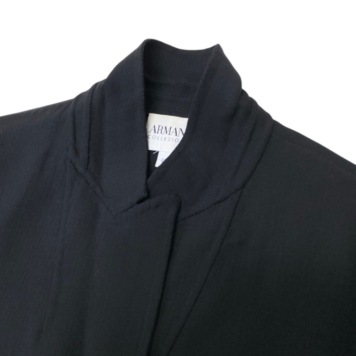 93h3 ARMANI COLLEZIONI アルマーニコレツィオーネ テーラードジャケット 伸縮ストレッチ フォーマル サイズ44 ブラック レディース 女性用o07t