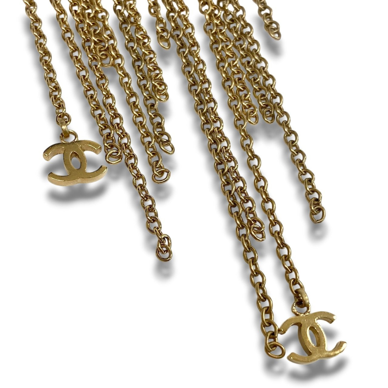 c3 CHANEL シャネル 2002 ヘアアクセサリー かんざし コーム ココマーク フリンジ ゴールド レディースu02t