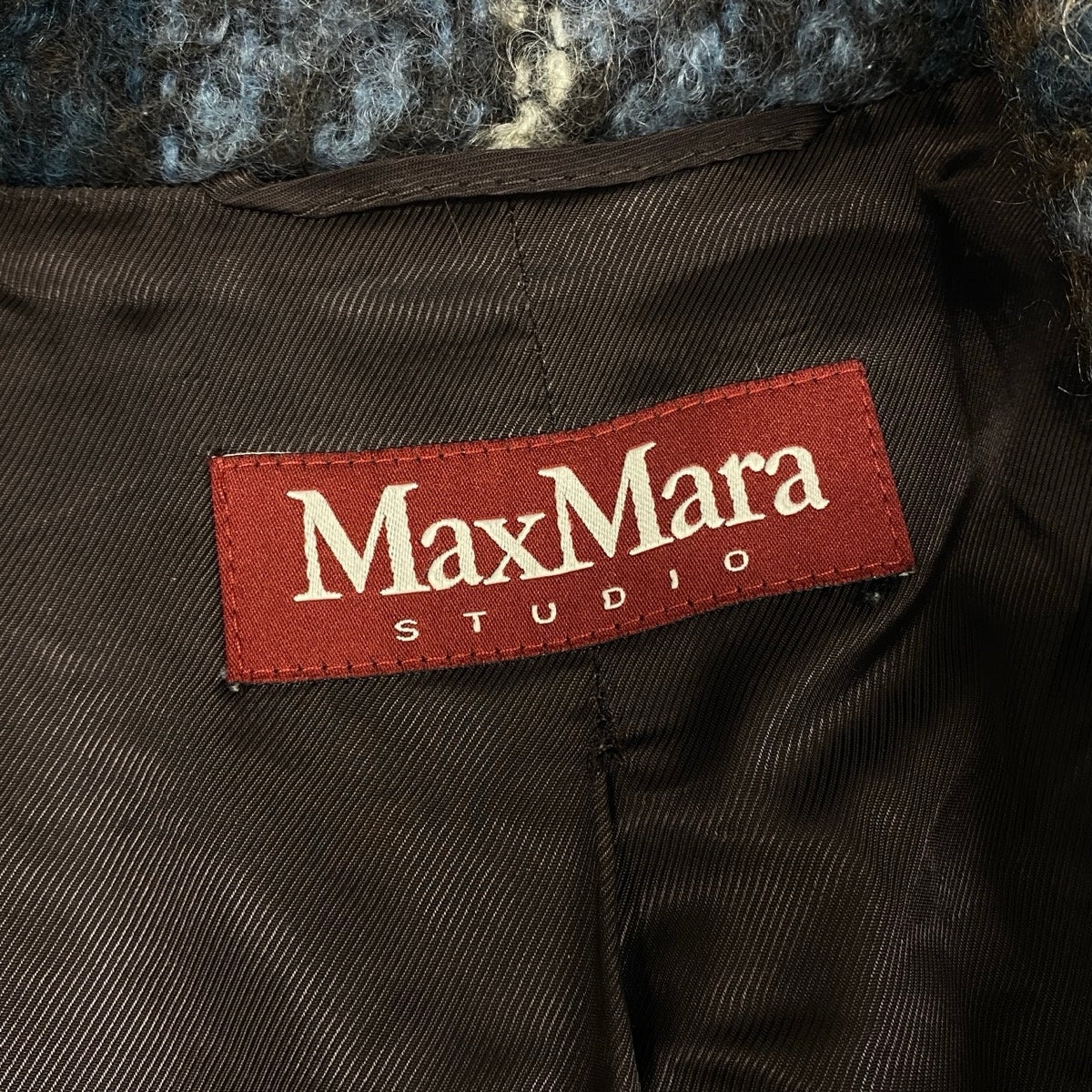46f11 Max Ｍara STUDIO マックスマーラ ストゥディオ ダブルブレスト ウールジャケット ハーフコート チェック柄 サイズ44 マルチカラー レディース 女性用u02t