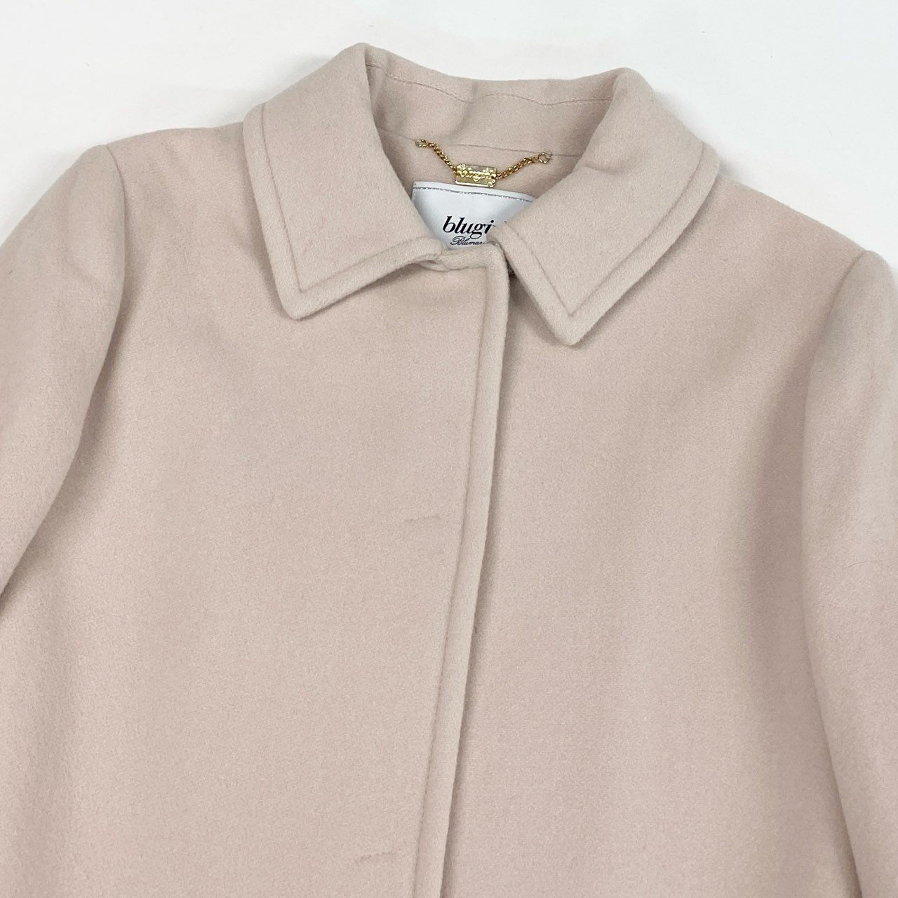 5L17 blugirl Blumarine ブルーガール ウールロングコート ステンカラーコート アウター イタリア製 40サイズ ピンクベージュ レディースu02t